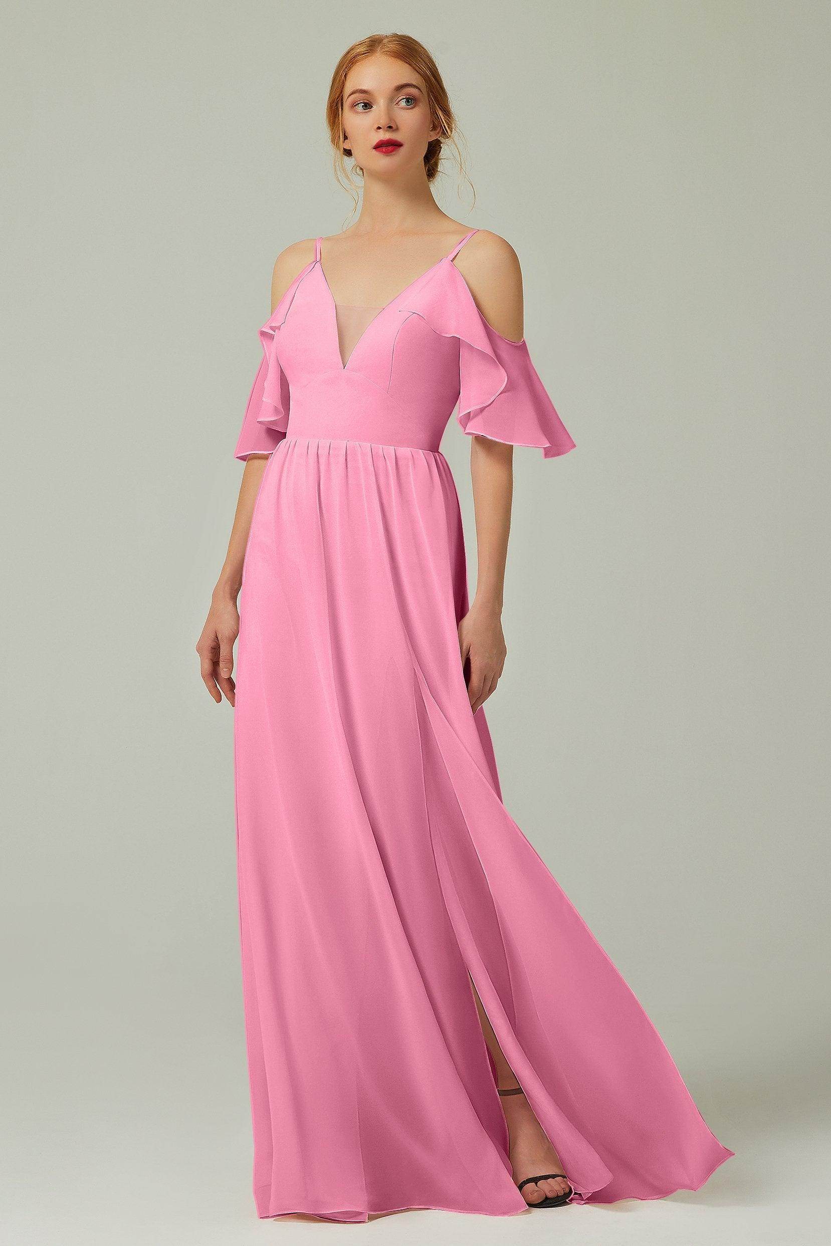 A-Line Floor Length Chiffon Bridesmaid Dress CB0236