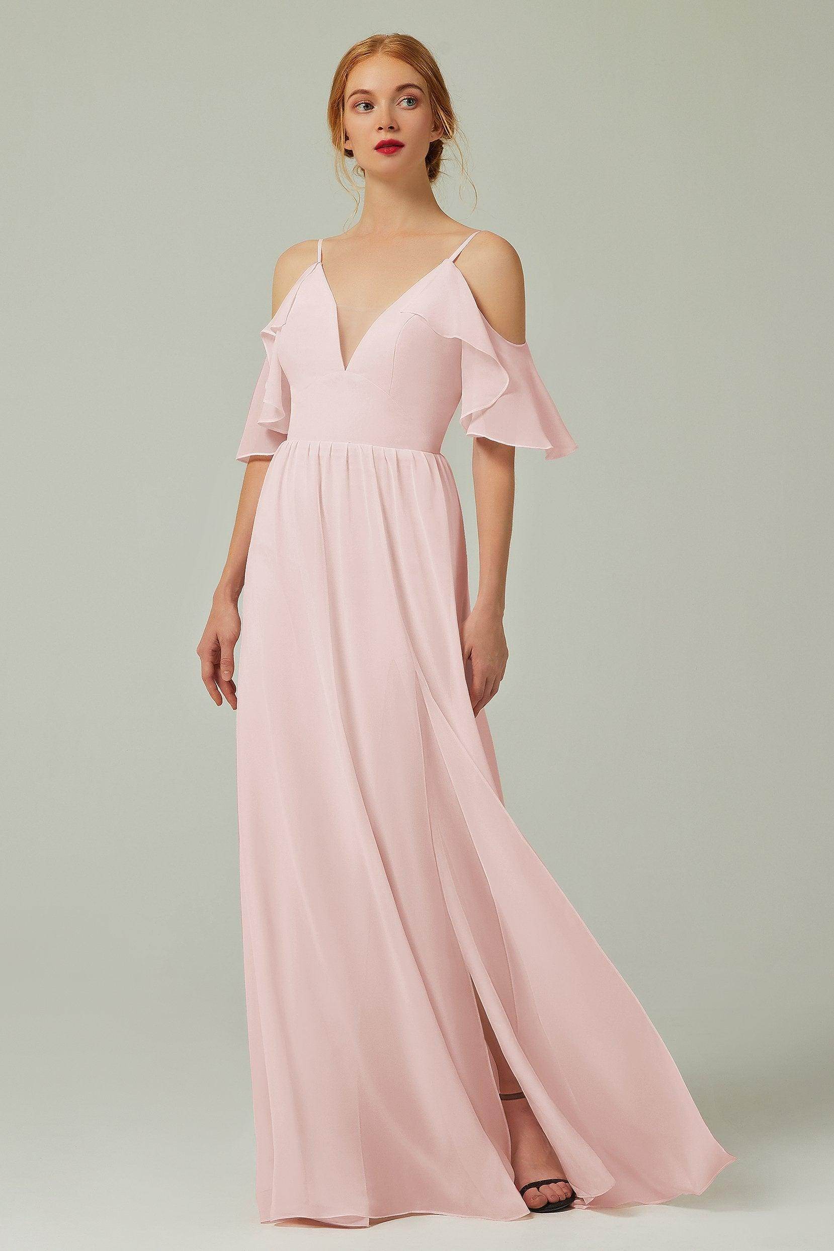 A-Line Floor Length Chiffon Bridesmaid Dress CB0236