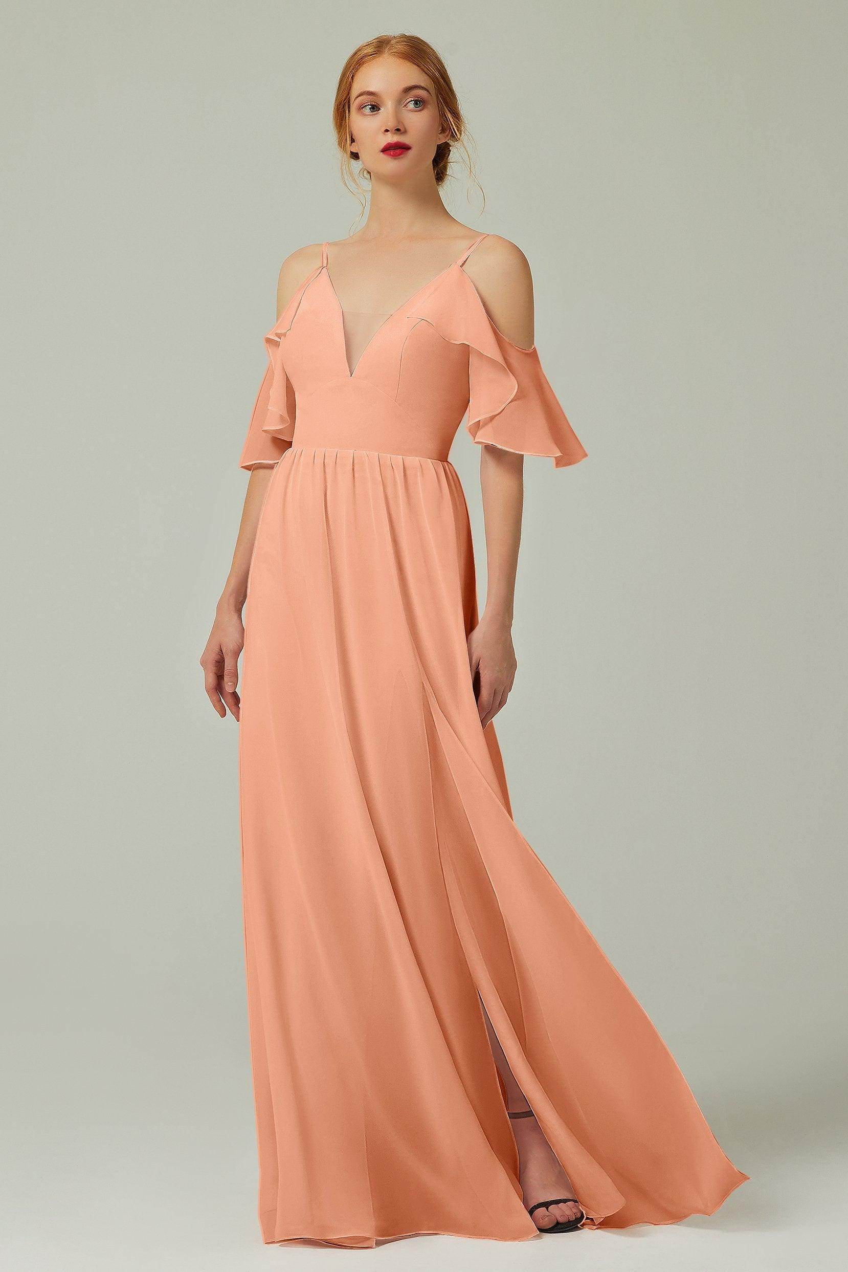 A-Line Floor Length Chiffon Bridesmaid Dress CB0236