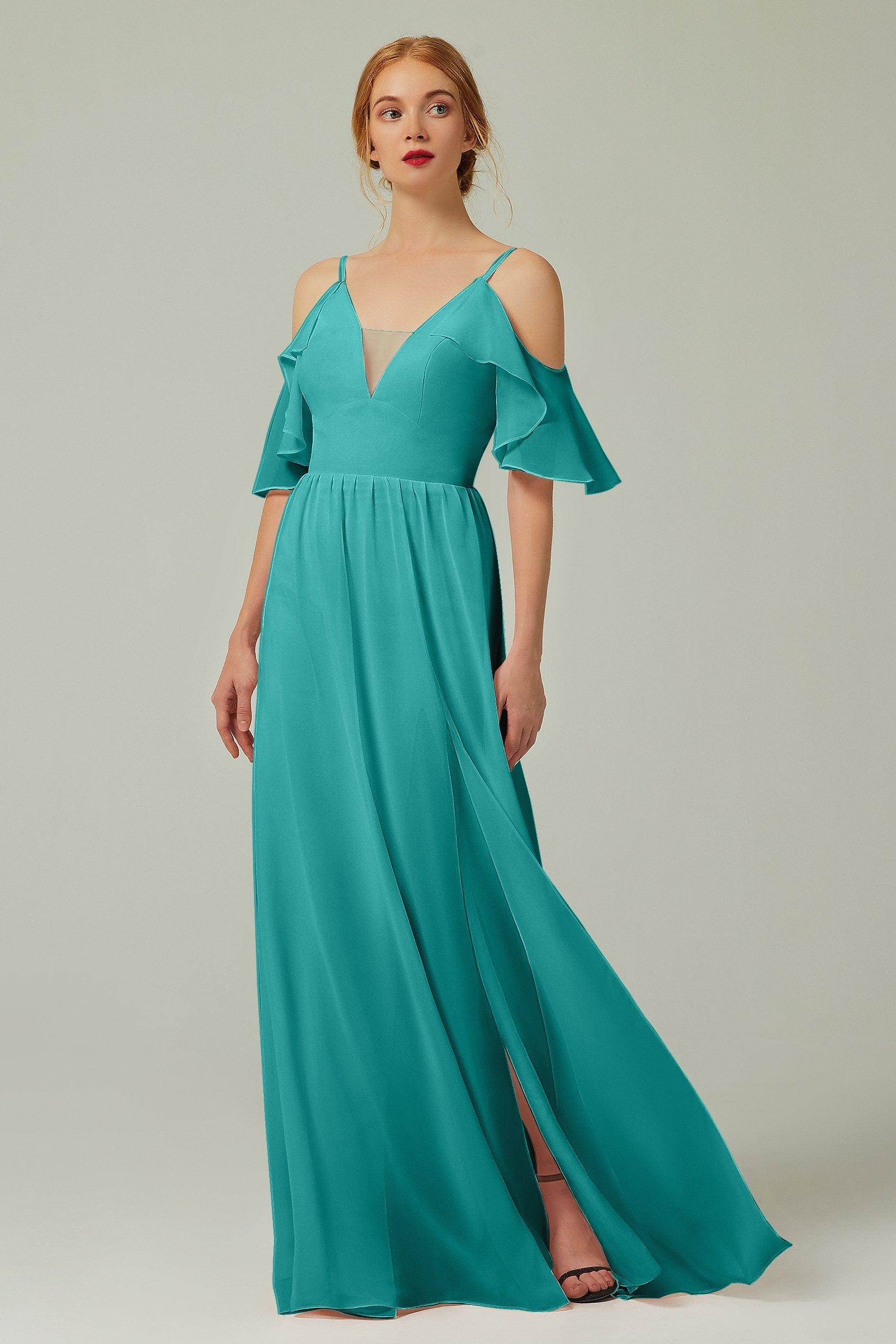 A-Line Floor Length Chiffon Bridesmaid Dress CB0236