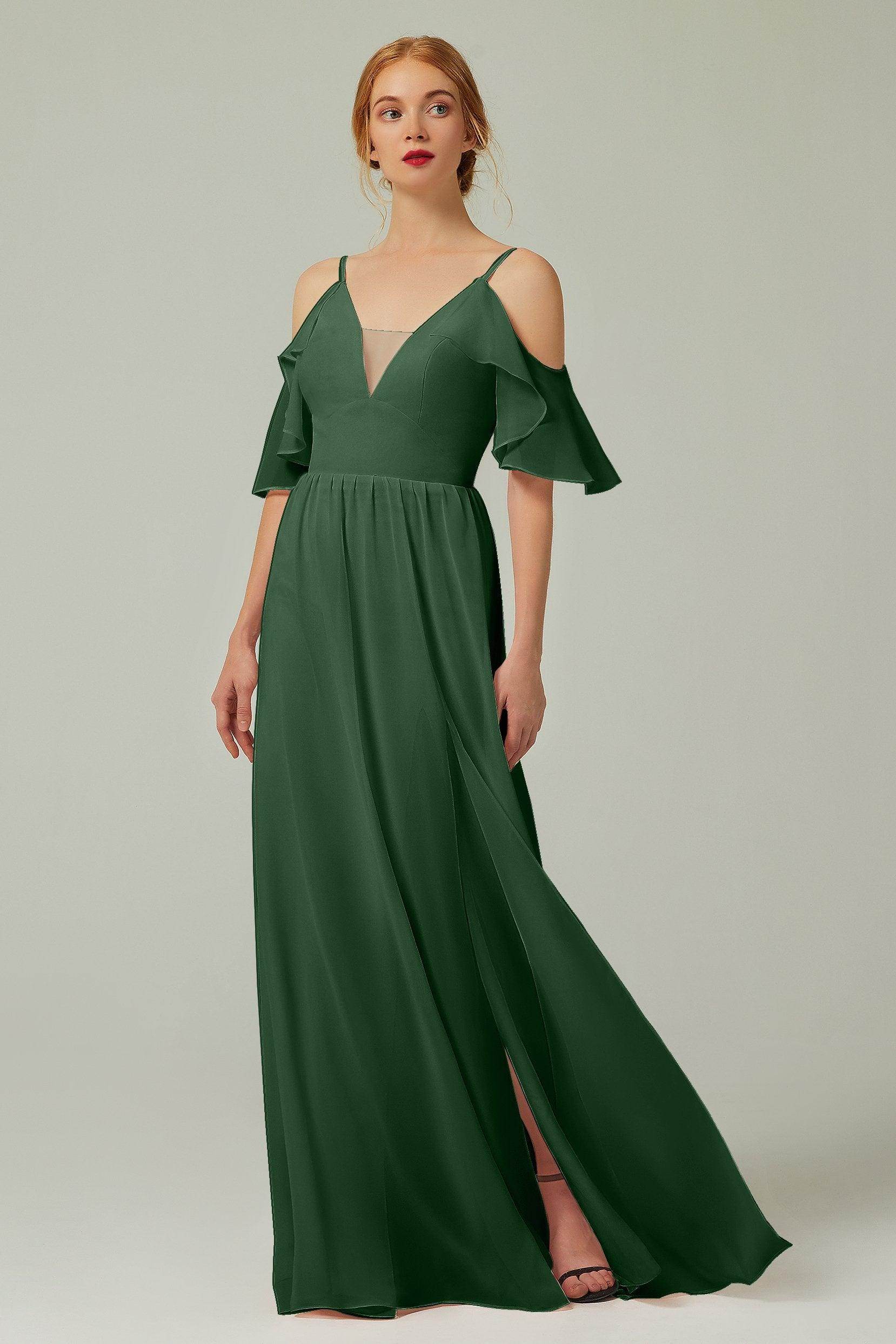 A-Line Floor Length Chiffon Bridesmaid Dress CB0236