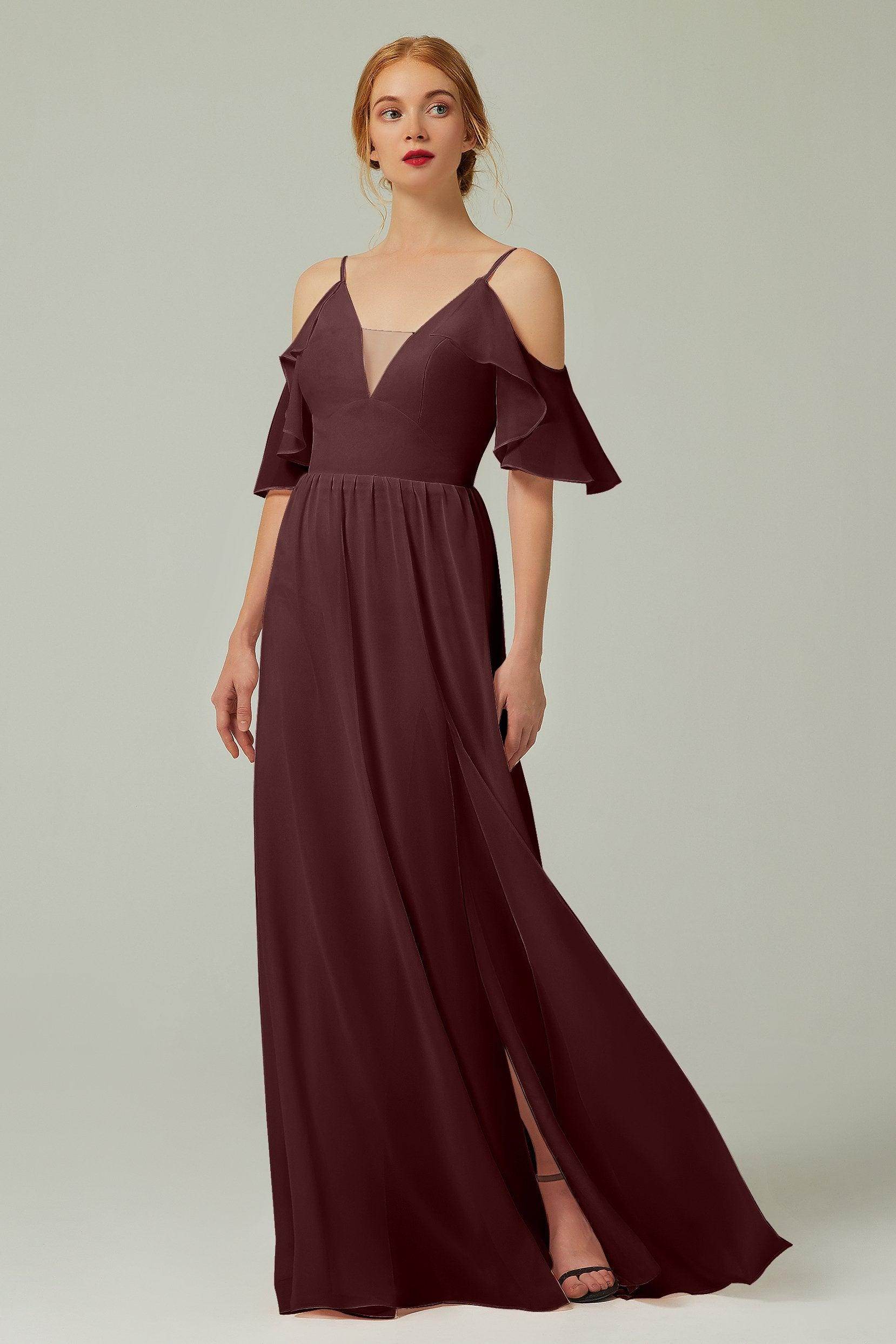 A-Line Floor Length Chiffon Bridesmaid Dress CB0236