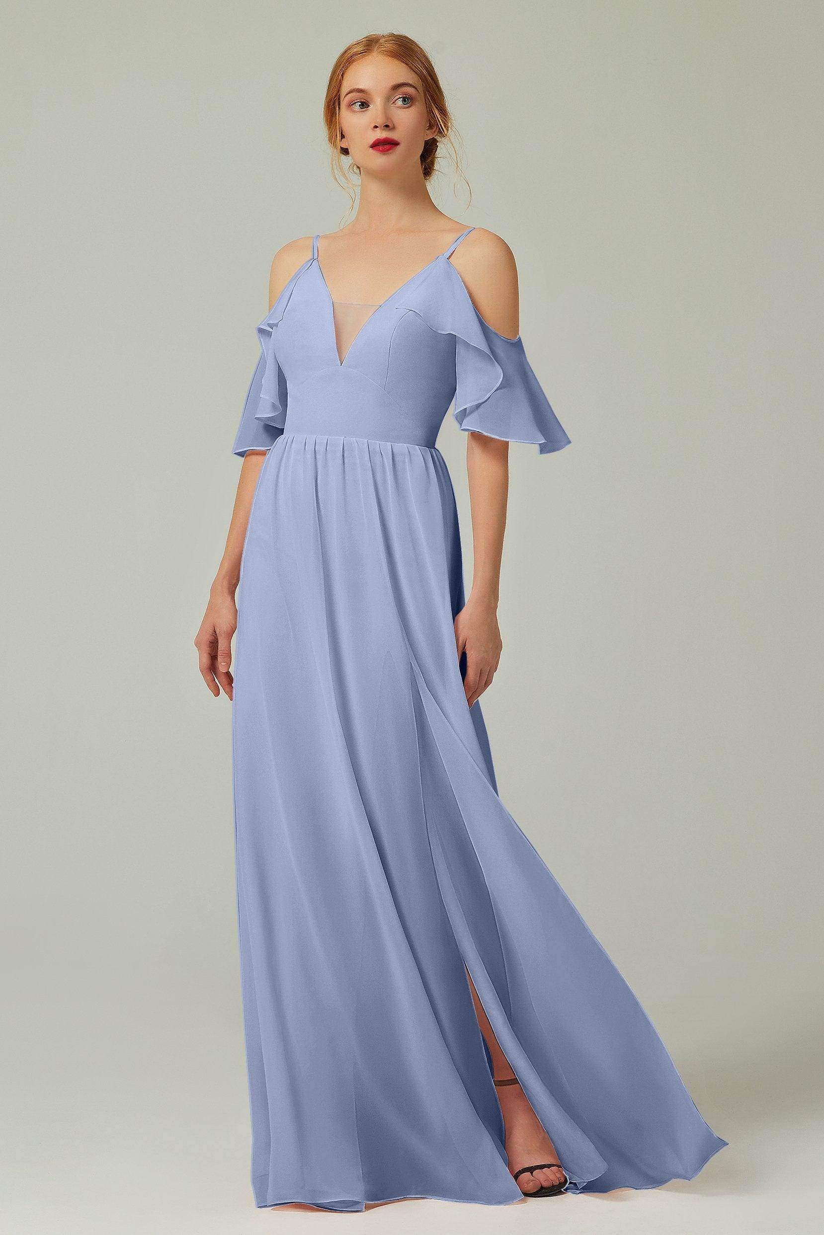 A-Line Floor Length Chiffon Bridesmaid Dress CB0236