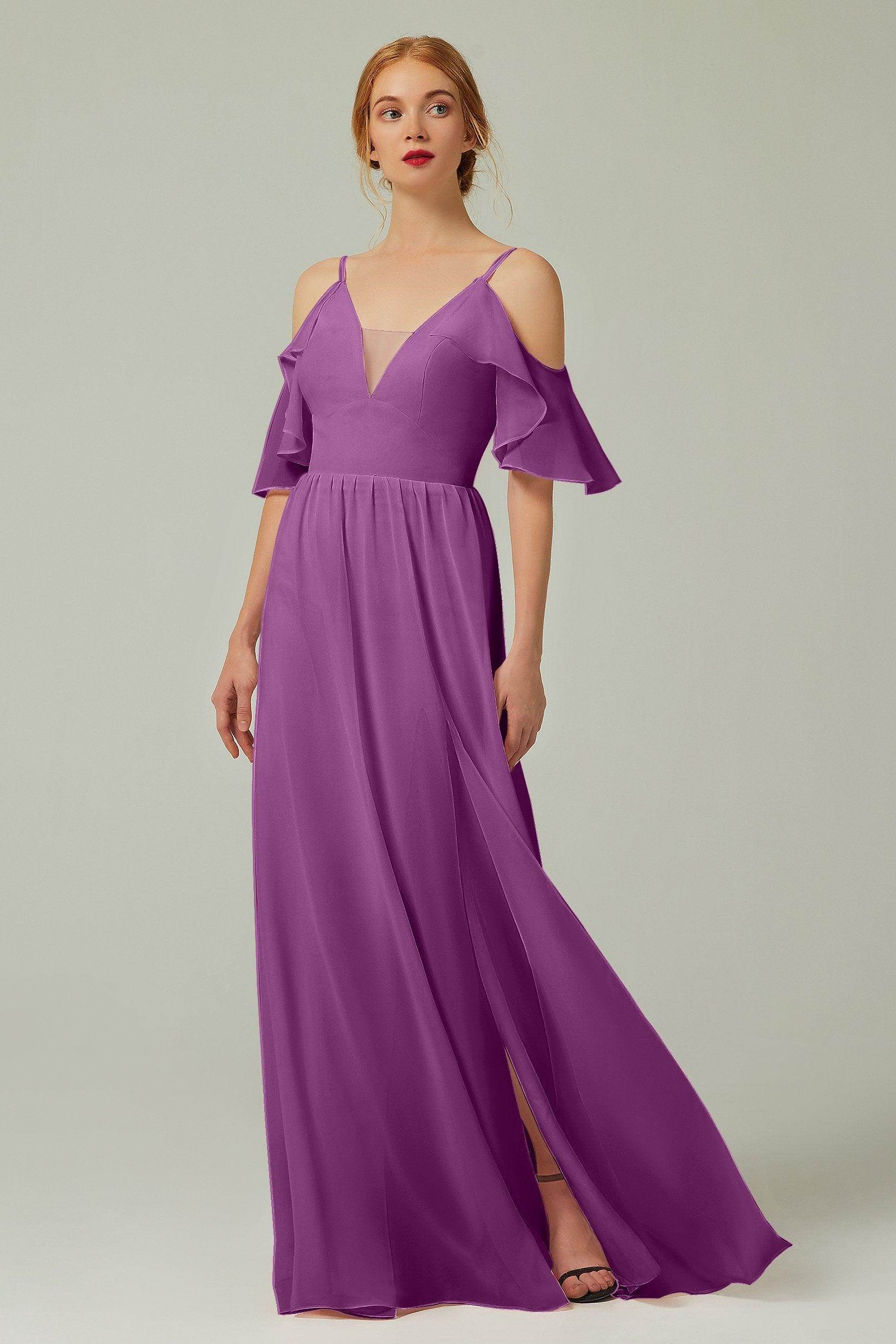 A-Line Floor Length Chiffon Bridesmaid Dress CB0236