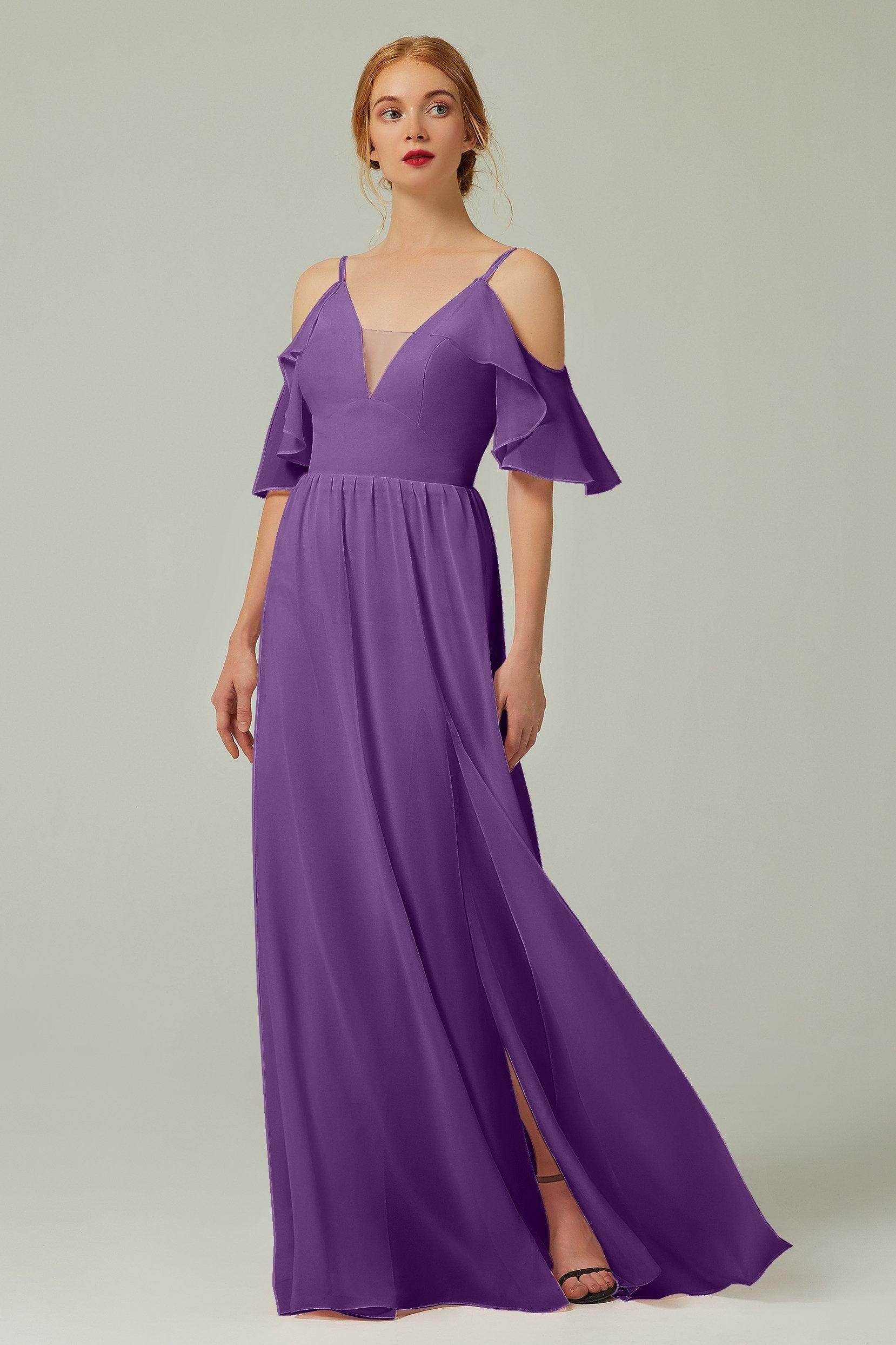 A-Line Floor Length Chiffon Bridesmaid Dress CB0236