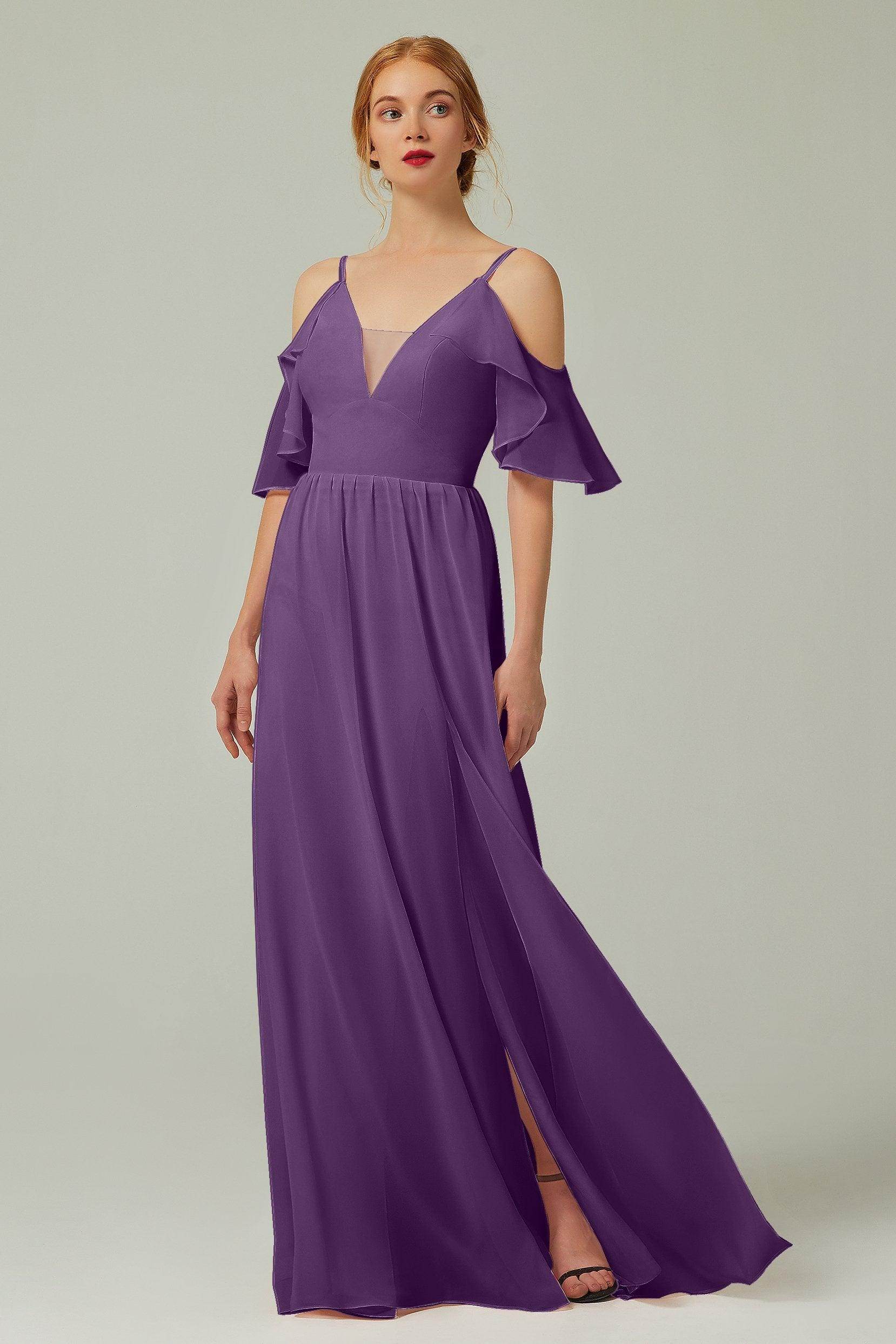 A-Line Floor Length Chiffon Bridesmaid Dress CB0236