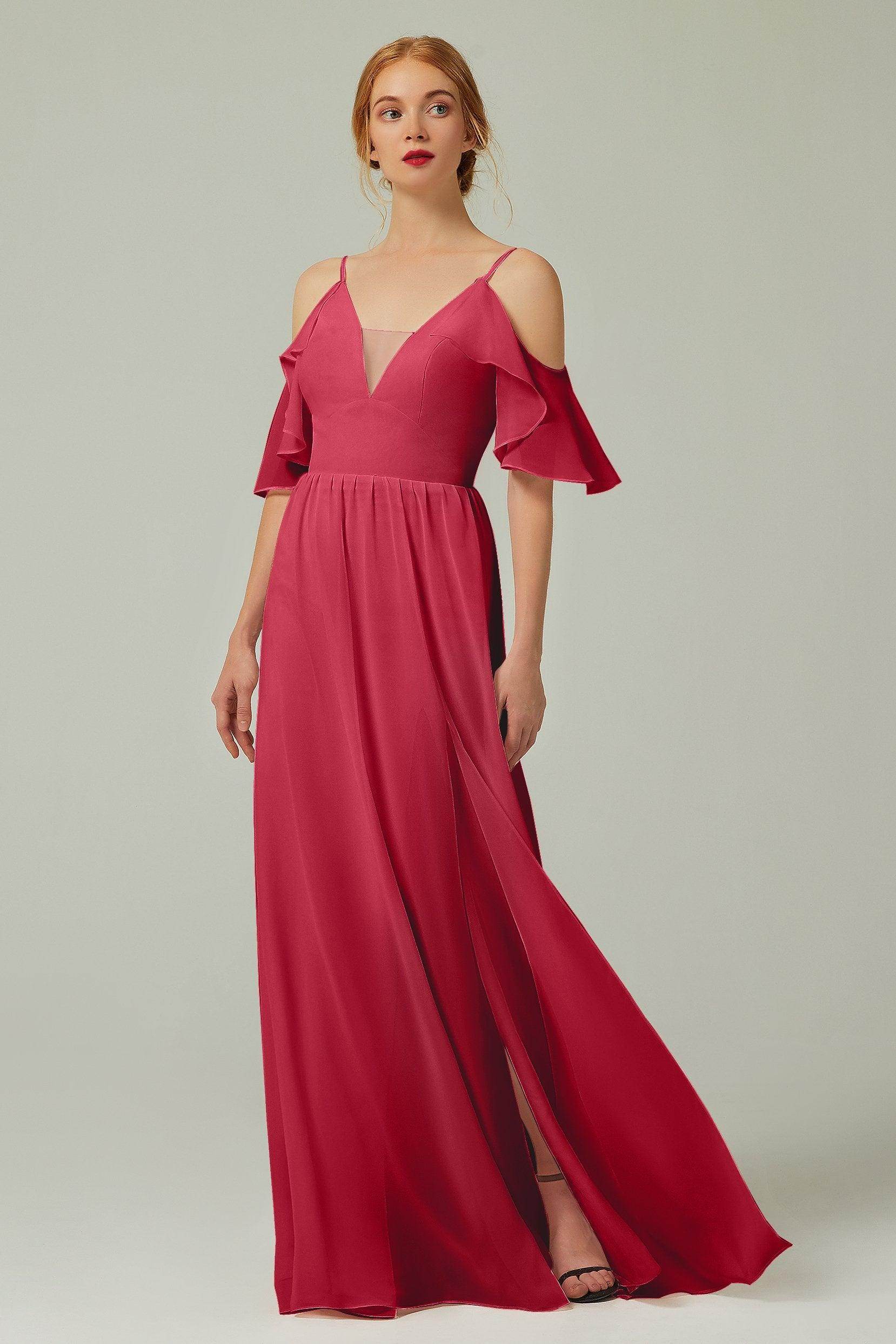 A-Line Floor Length Chiffon Bridesmaid Dress CB0236