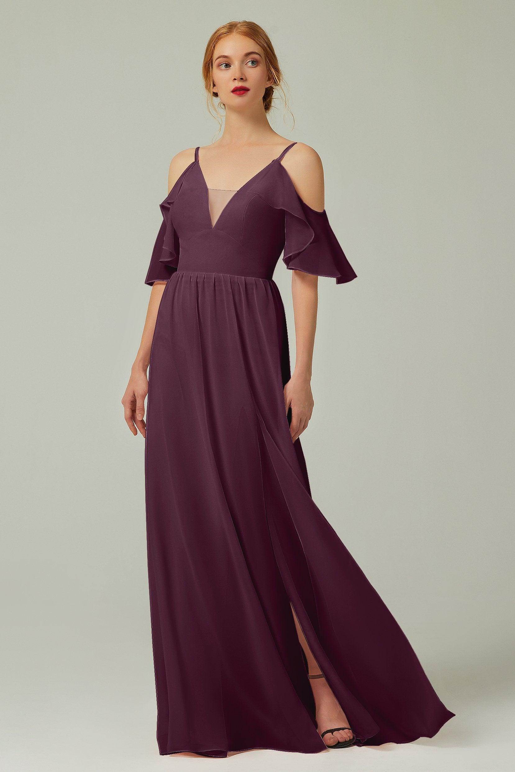 A-Line Floor Length Chiffon Bridesmaid Dress CB0236