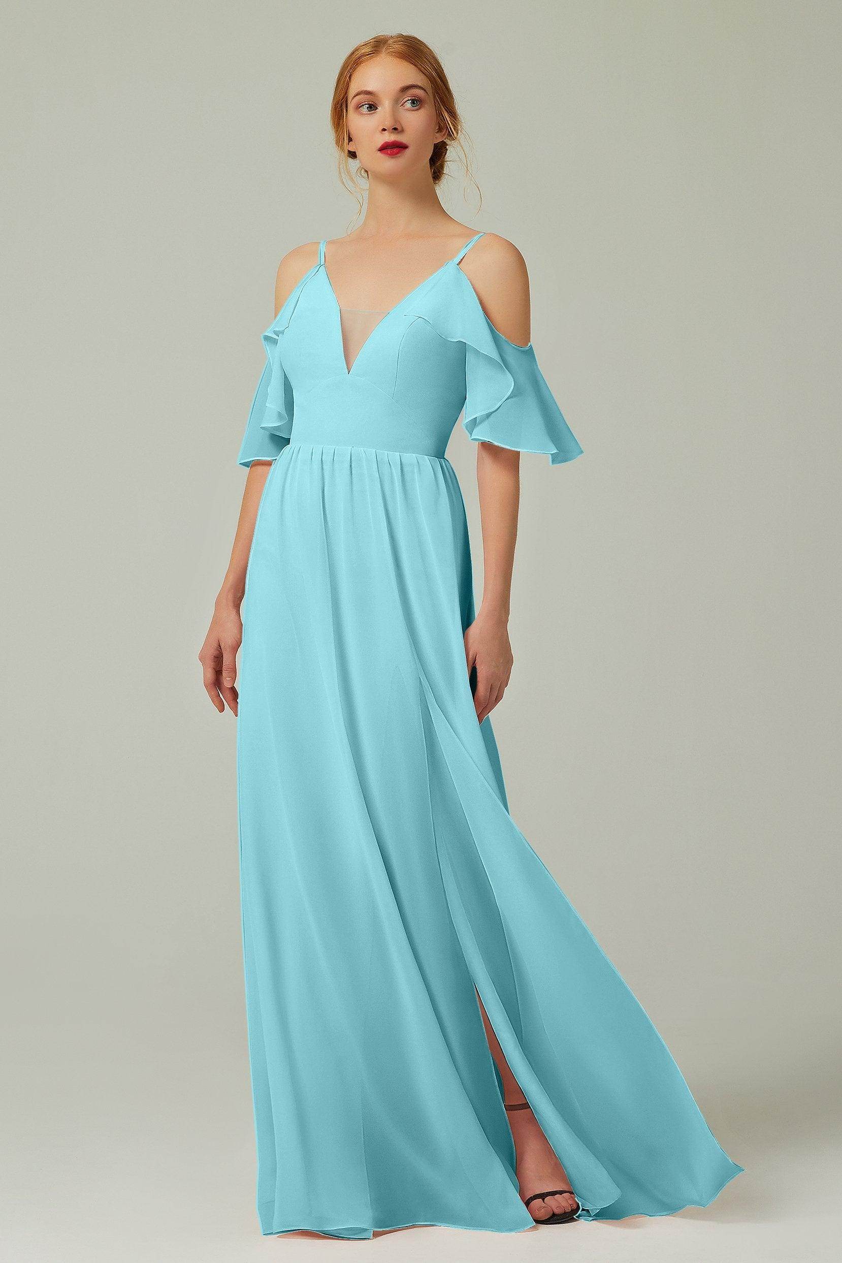 A-Line Floor Length Chiffon Bridesmaid Dress CB0236