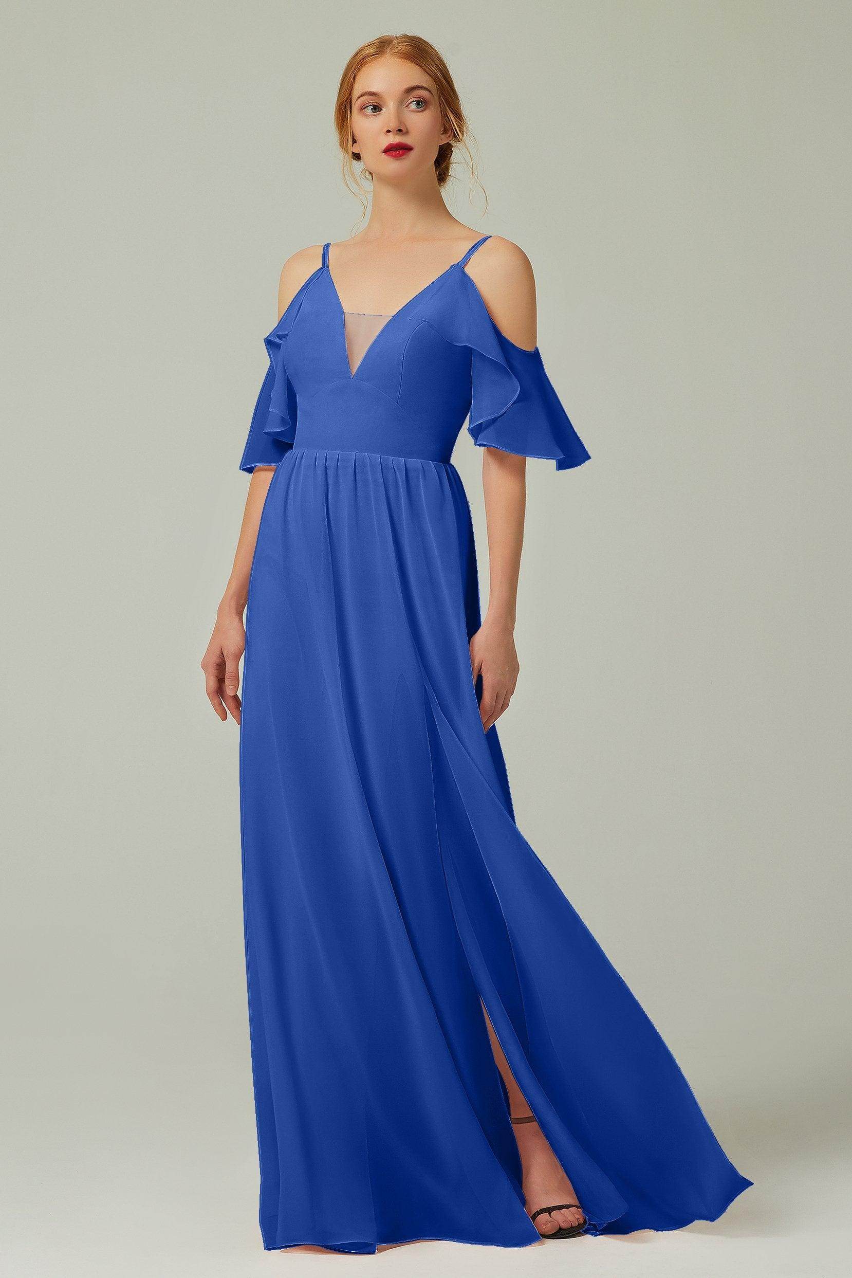 A-Line Floor Length Chiffon Bridesmaid Dress CB0236