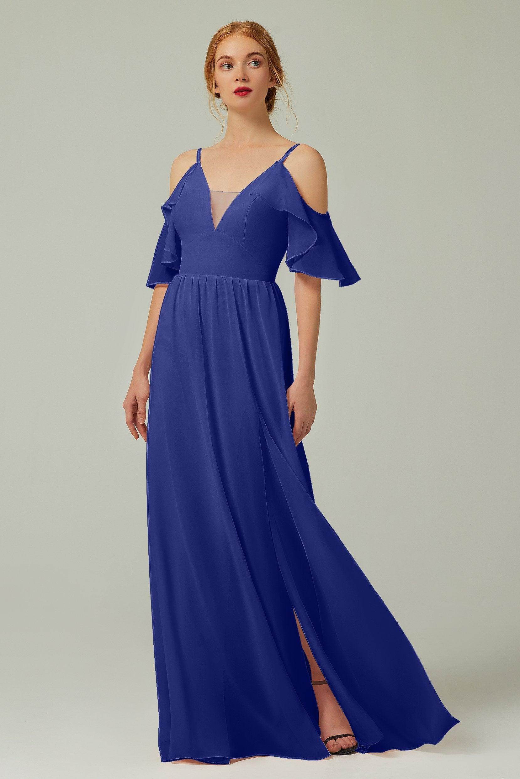A-Line Floor Length Chiffon Bridesmaid Dress CB0236