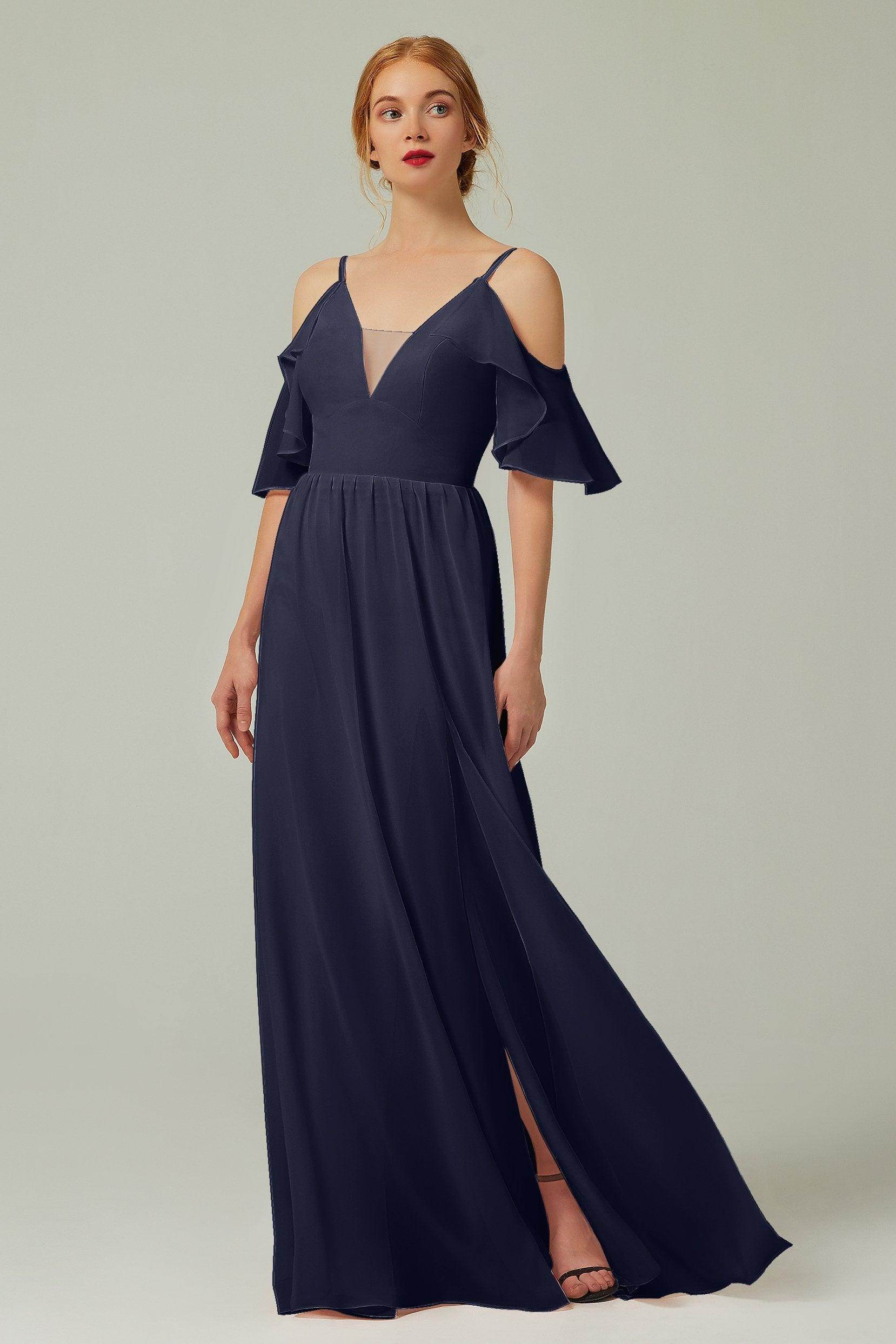 A-Line Floor Length Chiffon Bridesmaid Dress CB0236