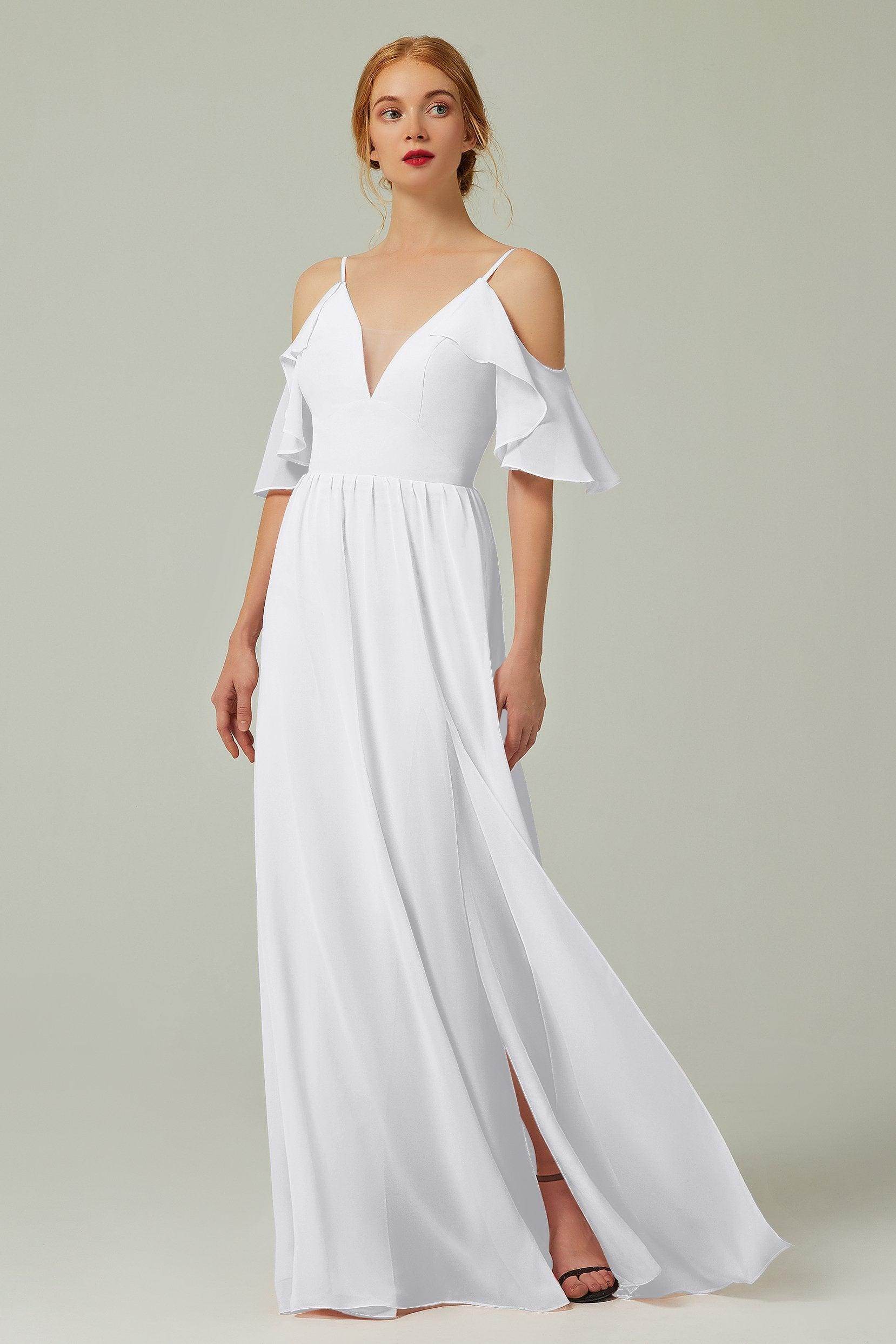 A-Line Floor Length Chiffon Bridesmaid Dress CB0236