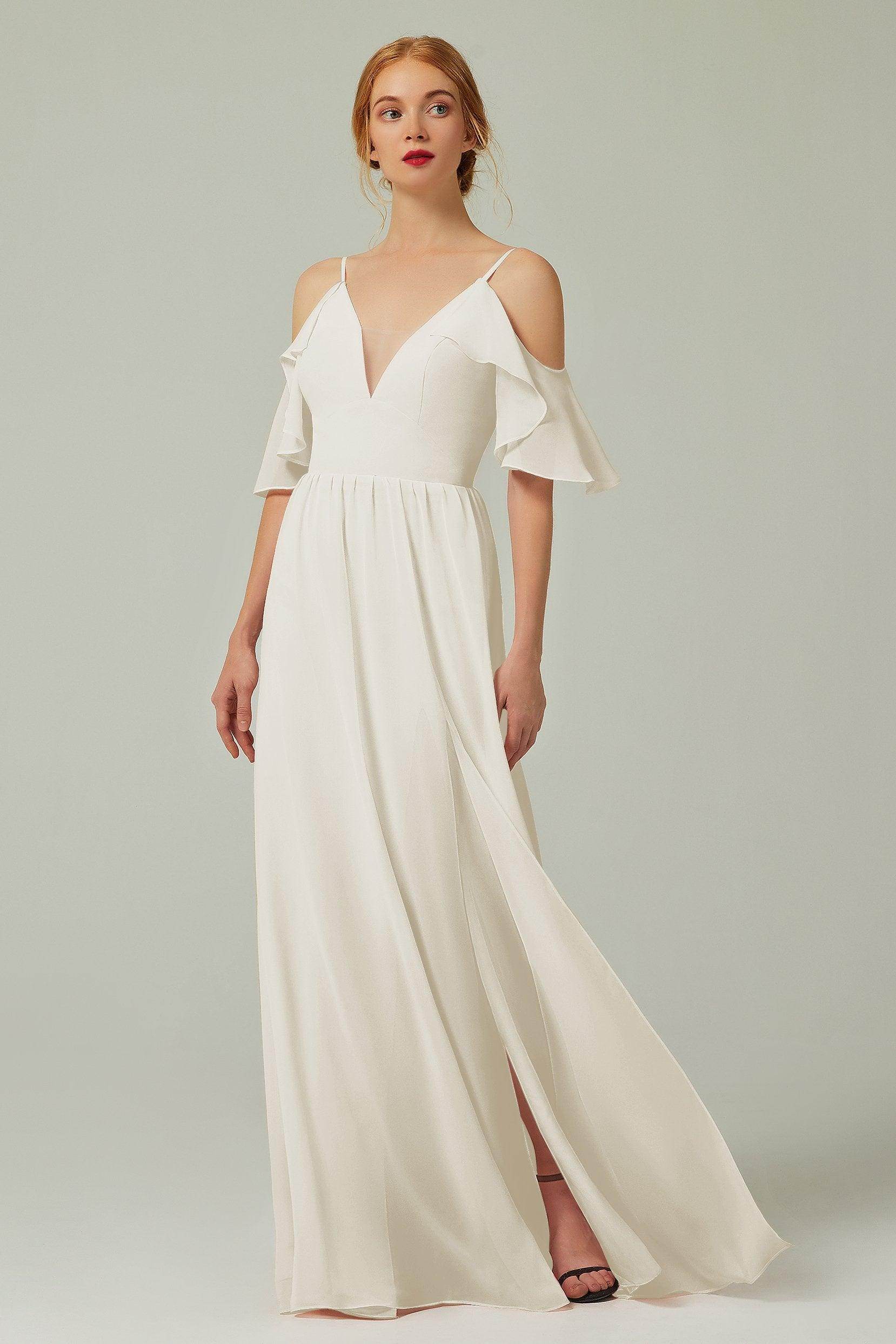 A-Line Floor Length Chiffon Bridesmaid Dress CB0236