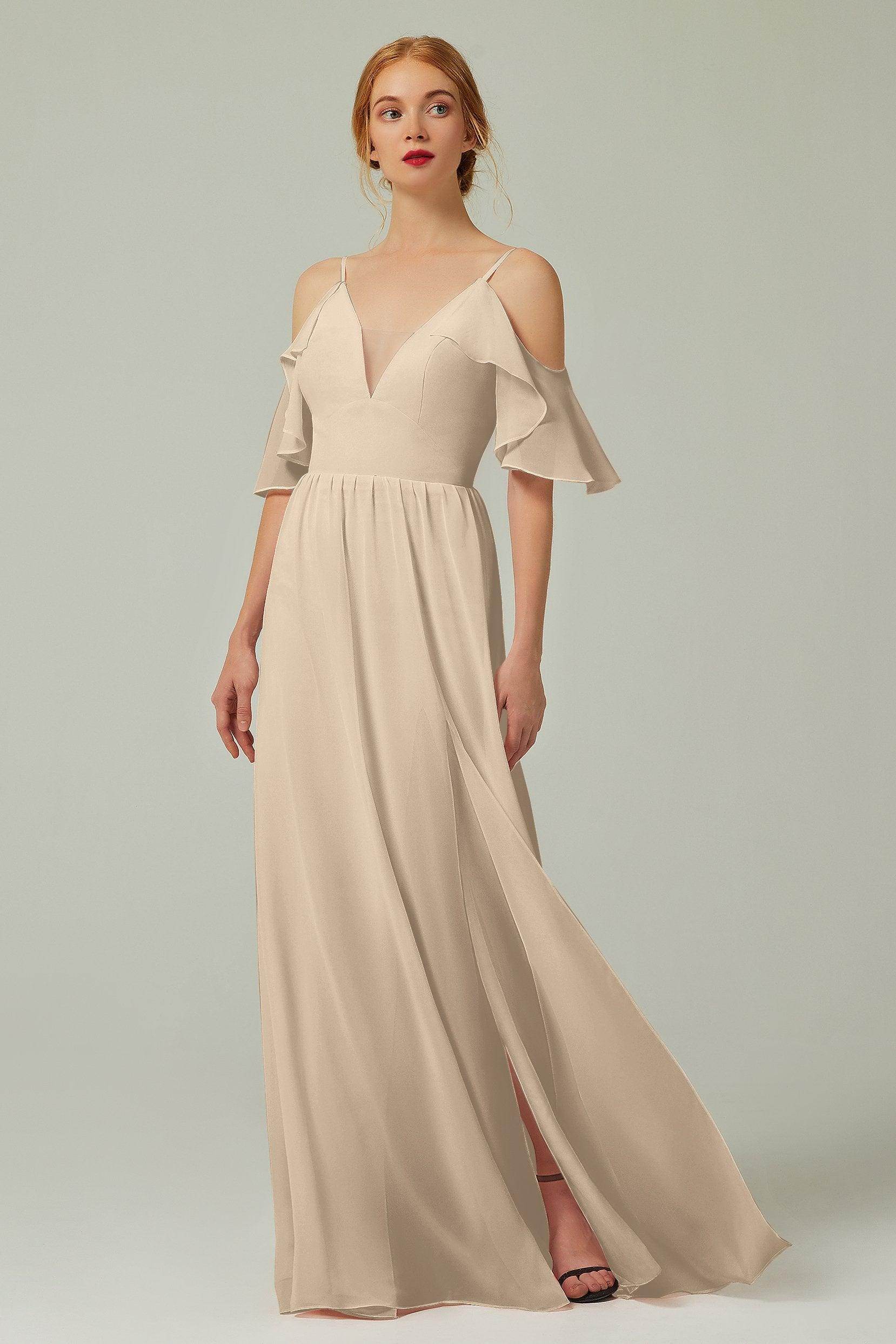 A-Line Floor Length Chiffon Bridesmaid Dress CB0236