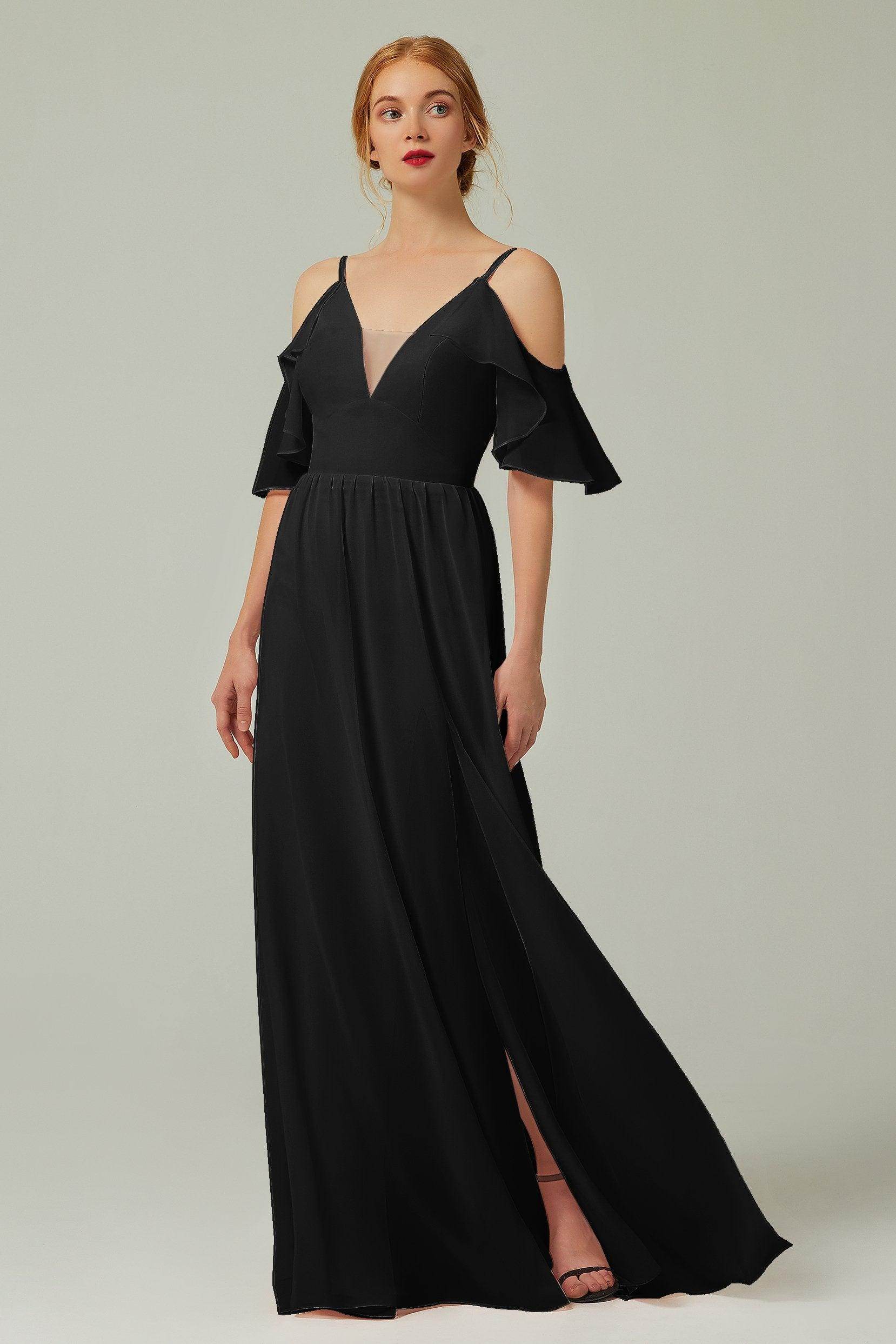 A-Line Floor Length Chiffon Bridesmaid Dress CB0236