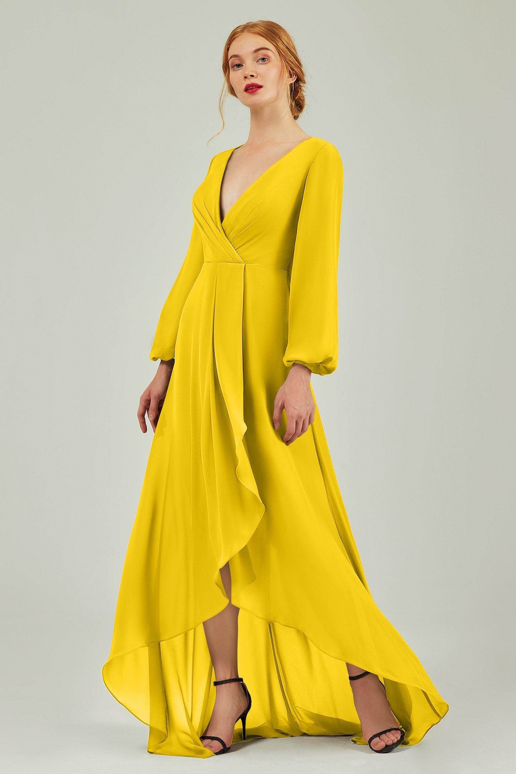 Asymmetrical Sweep-Brush Chiffon Bridesmaid Dress Formal Dresses CB0239