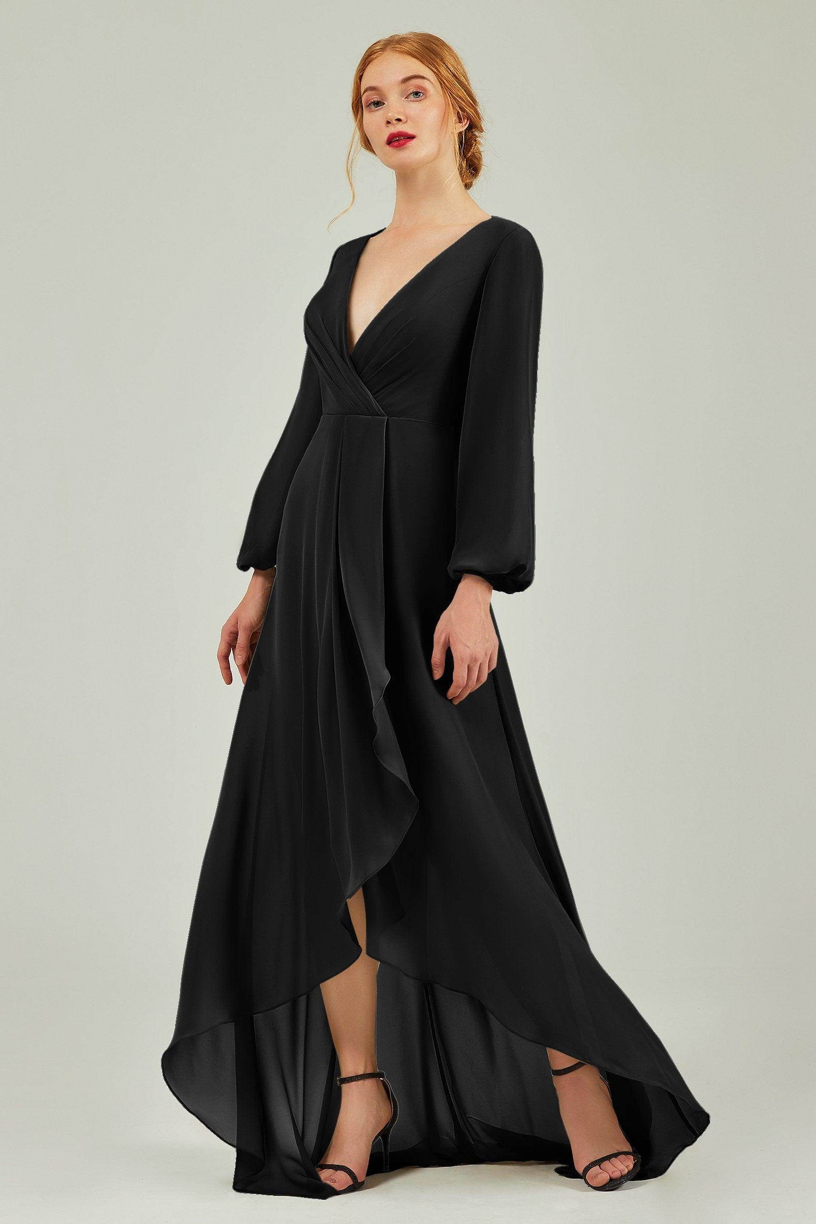 Asymmetrical Sweep-Brush Chiffon Bridesmaid Dress Formal Dresses CB0239