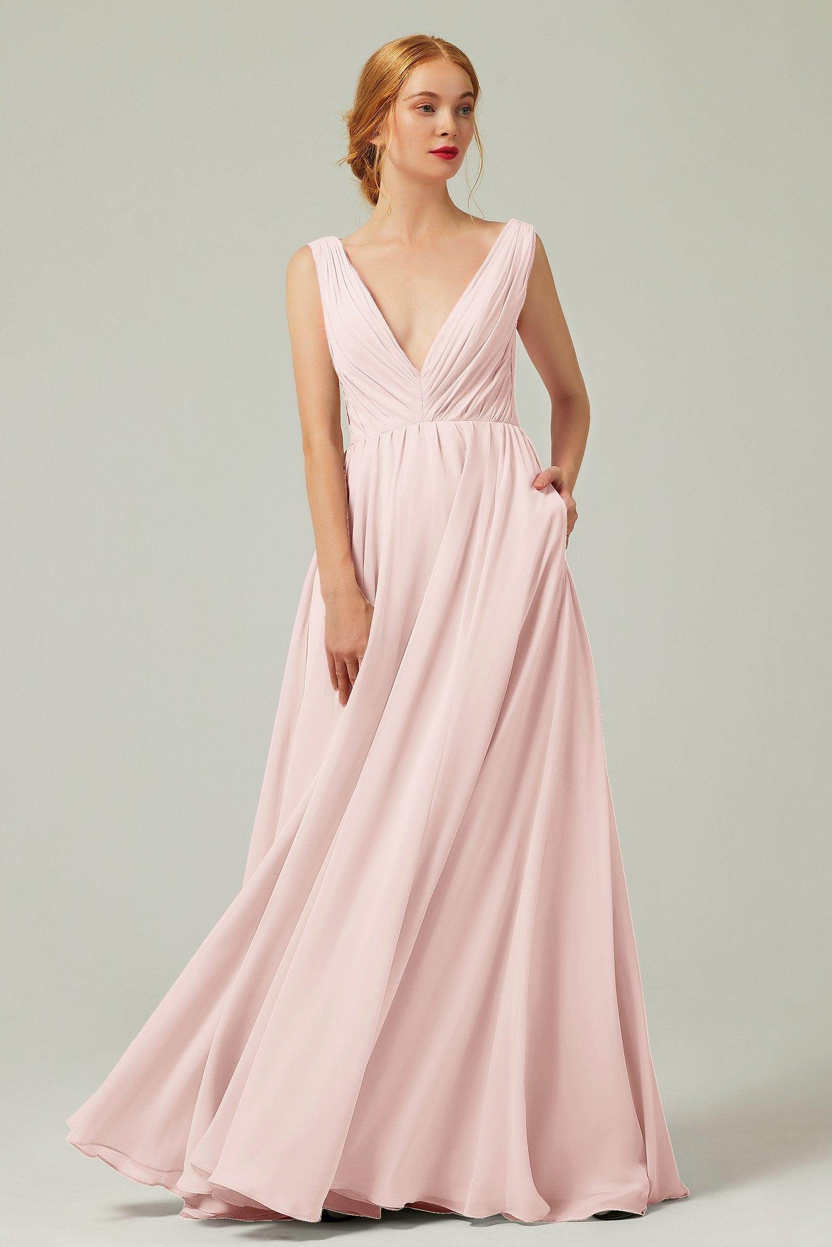 A-Line Floor Length Chiffon Bridesmaid Dress CB0245