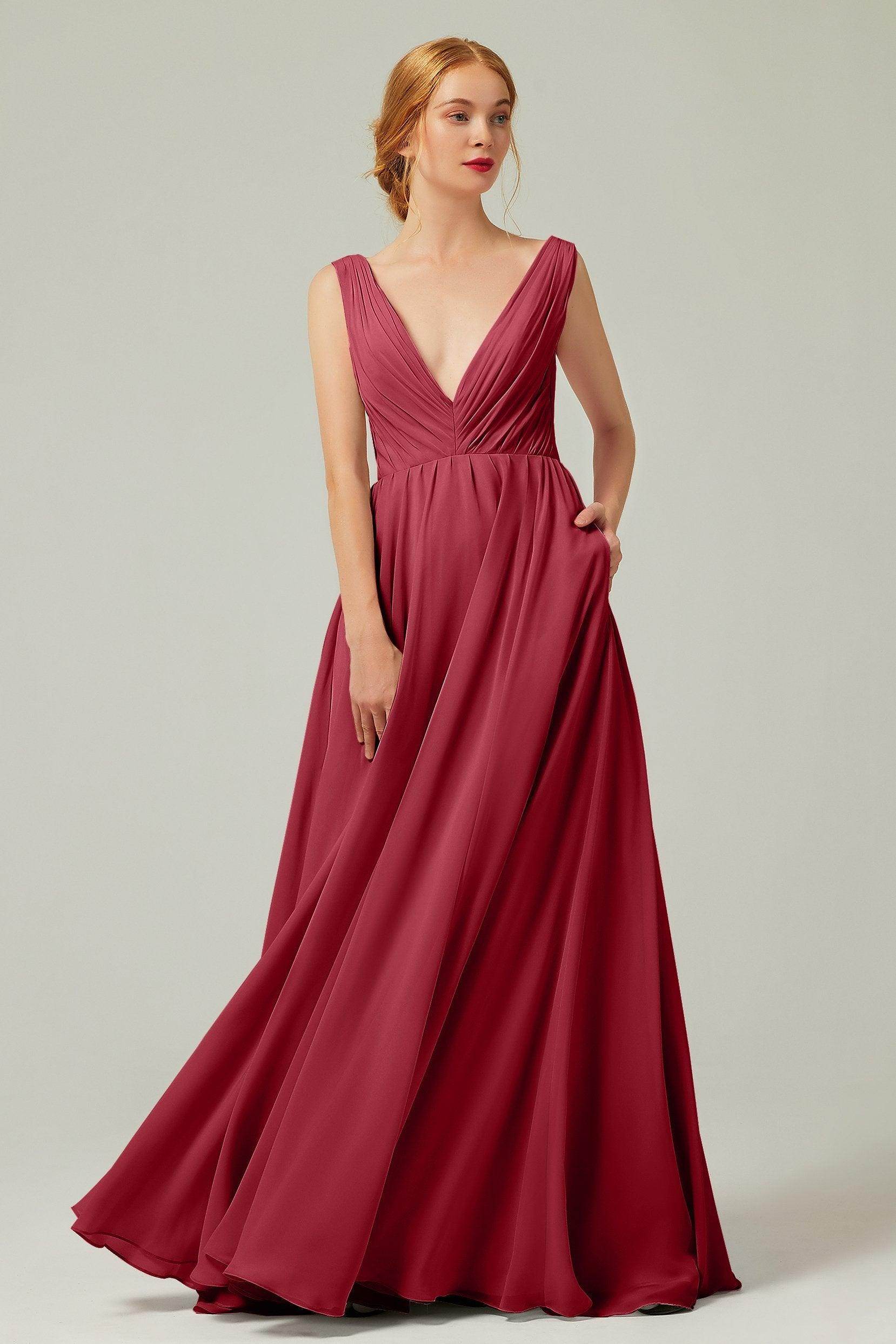 A-Line Floor Length Chiffon Bridesmaid Dress CB0245