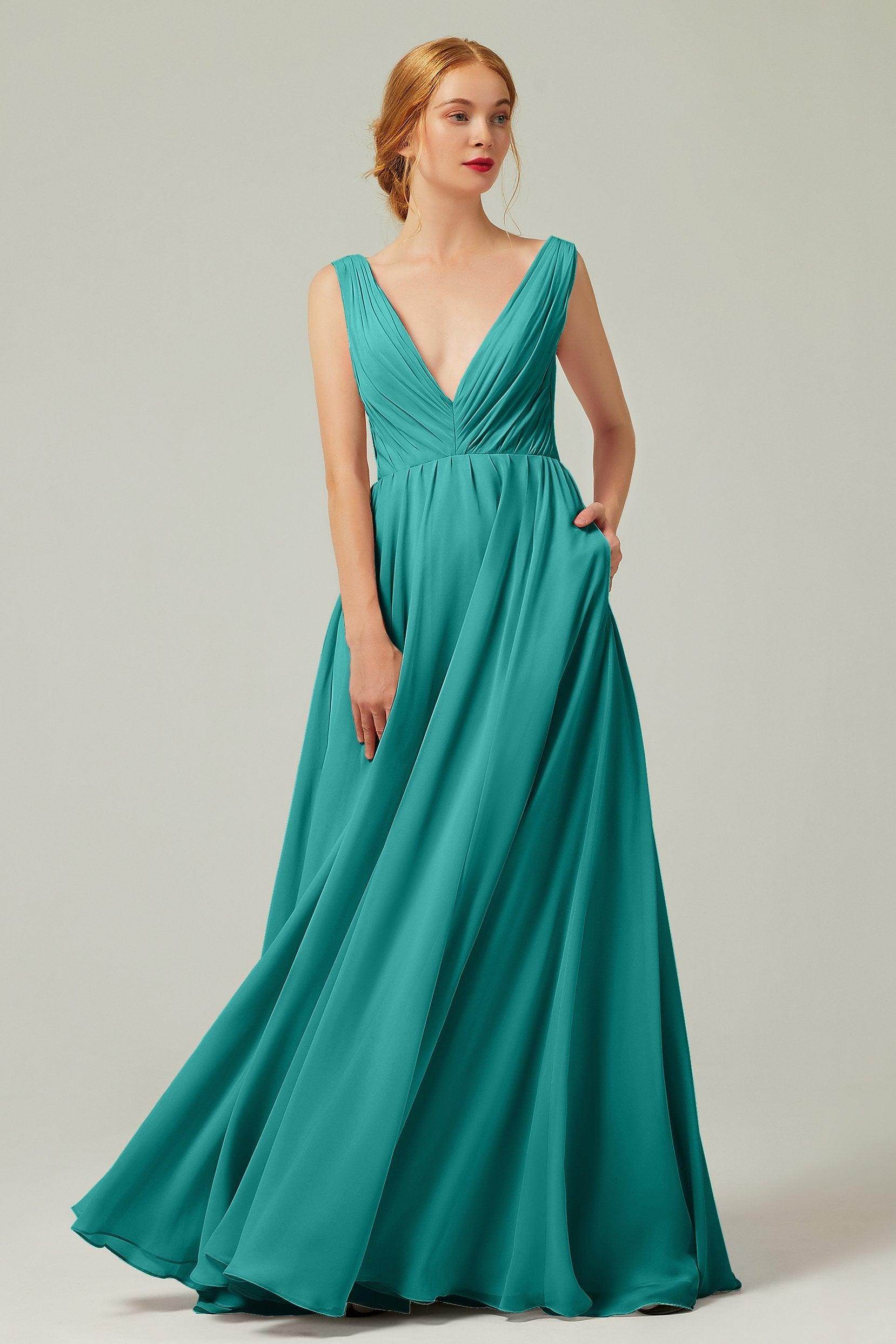 A-Line Floor Length Chiffon Bridesmaid Dress CB0245