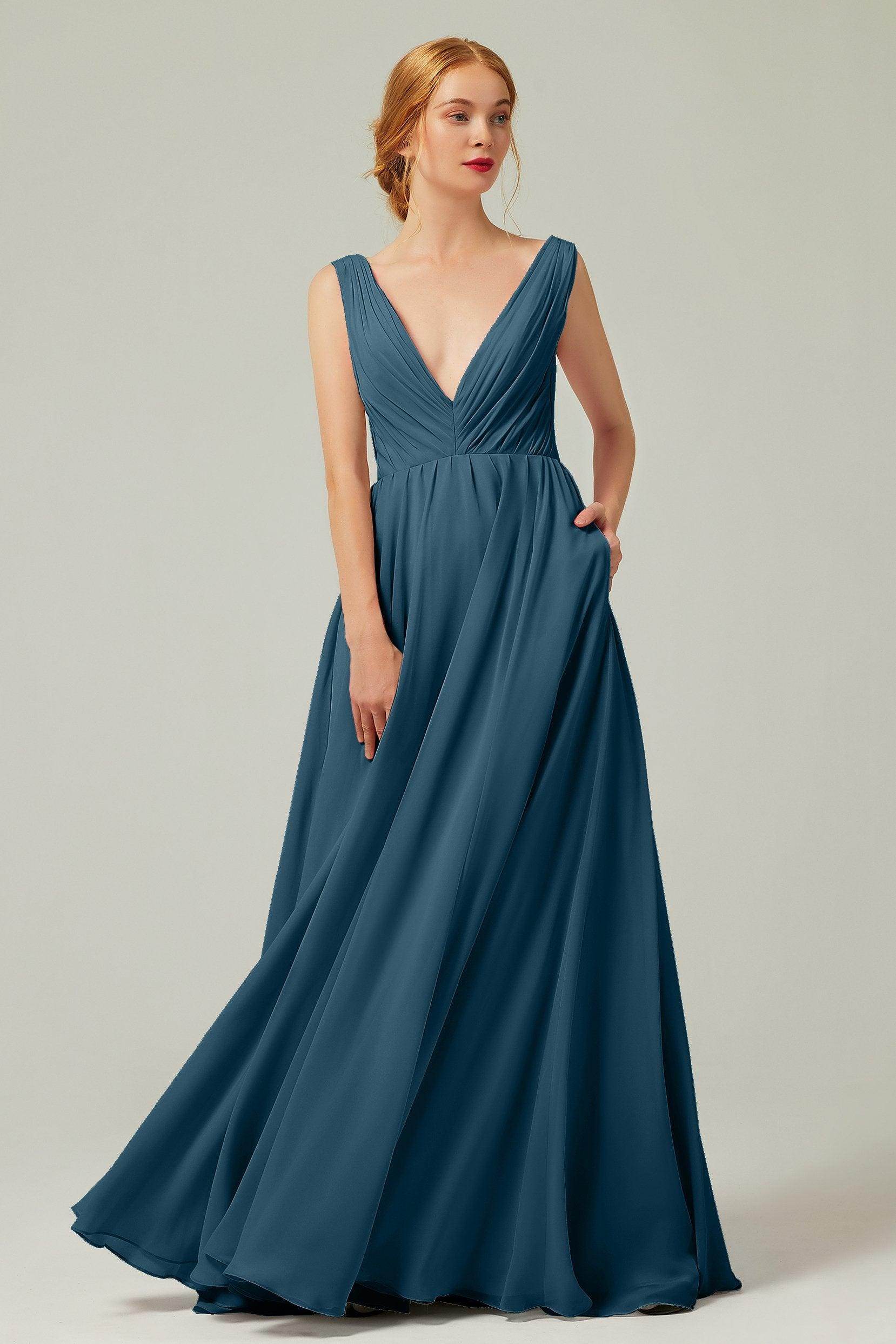 A-Line Floor Length Chiffon Bridesmaid Dress CB0245