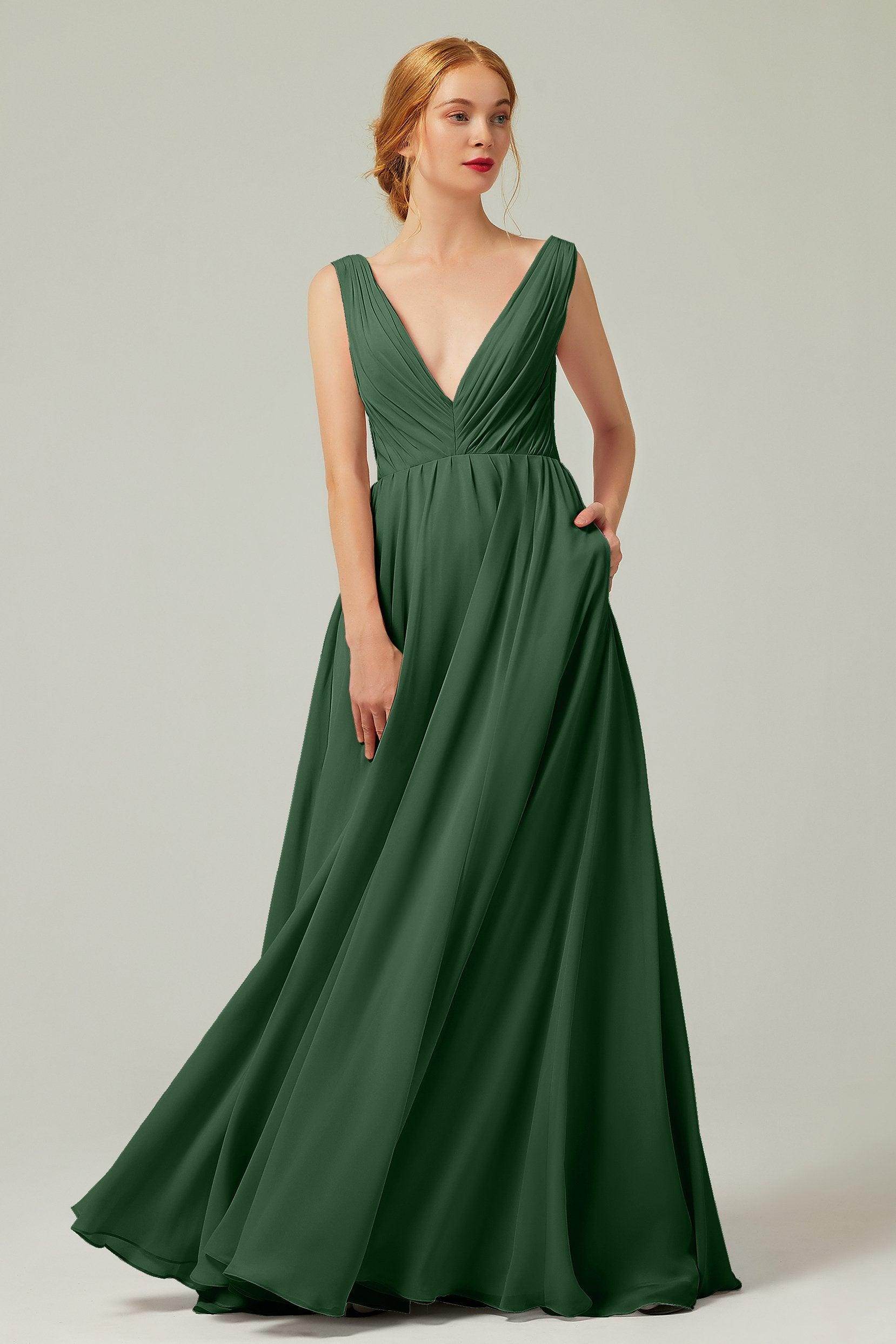 A-Line Floor Length Chiffon Bridesmaid Dress CB0245