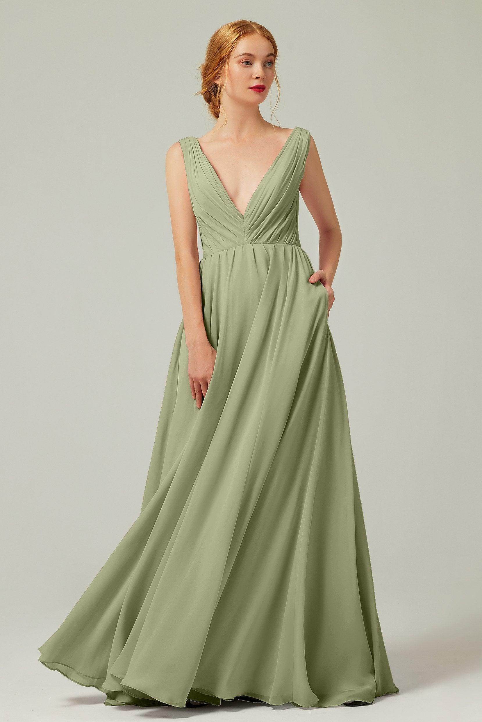 A-Line Floor Length Chiffon Bridesmaid Dress CB0245