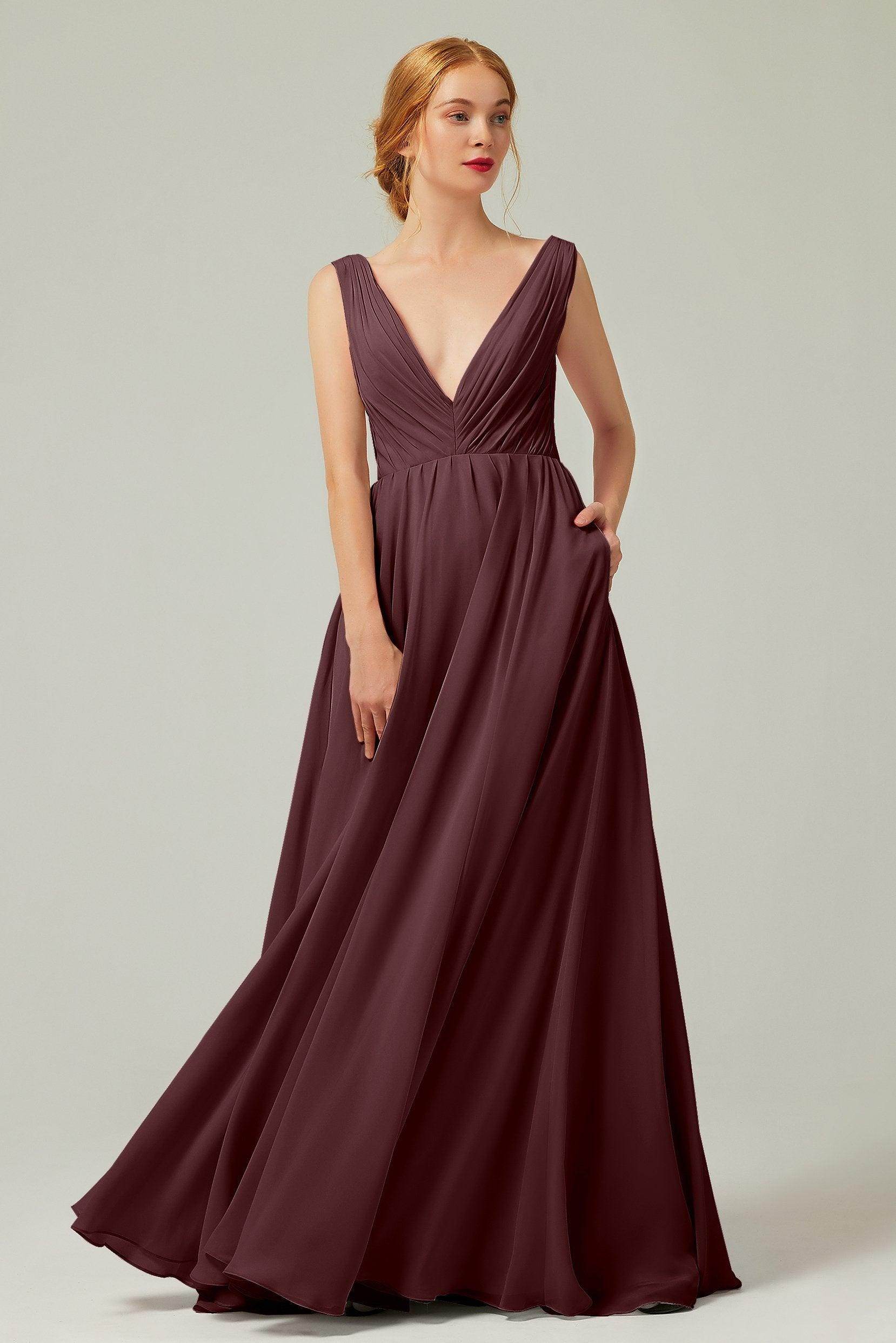 A-Line Floor Length Chiffon Bridesmaid Dress CB0245