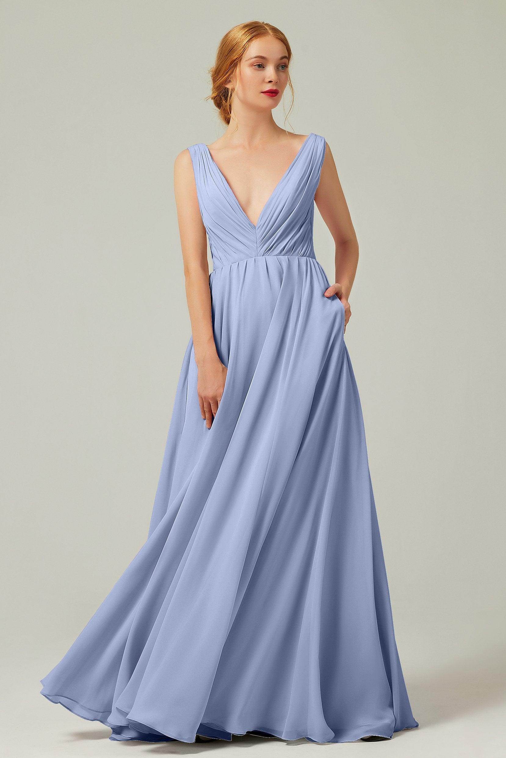 A-Line Floor Length Chiffon Bridesmaid Dress CB0245