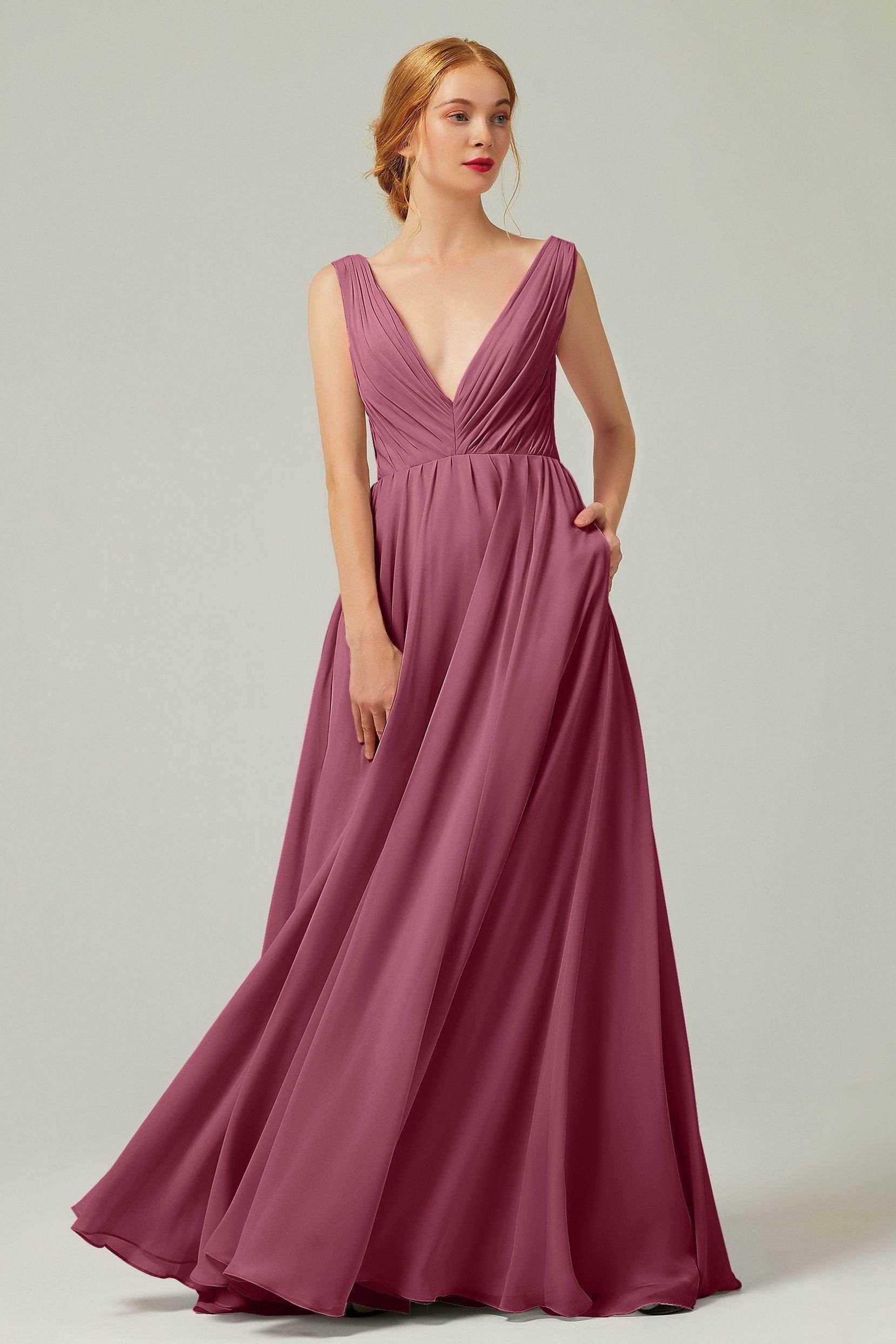 A-Line Floor Length Chiffon Bridesmaid Dress CB0245