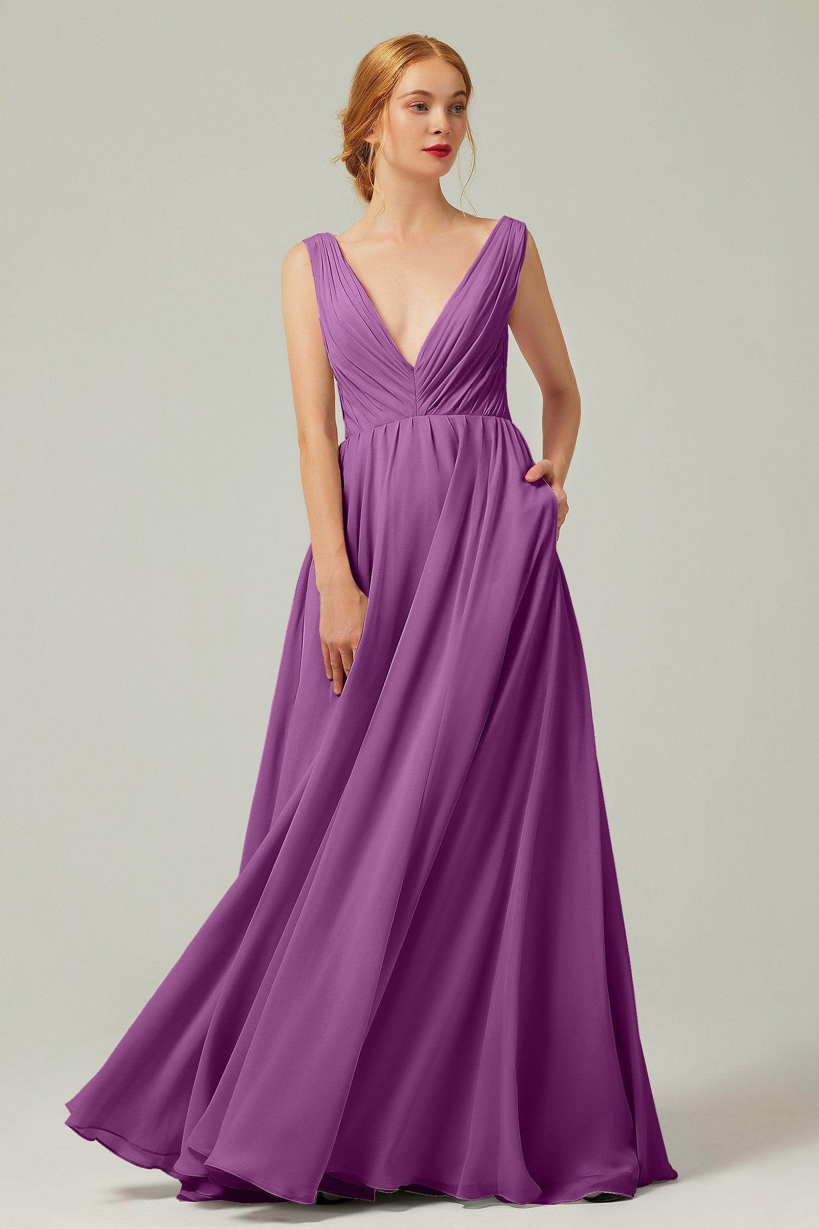 A-Line Floor Length Chiffon Bridesmaid Dress CB0245