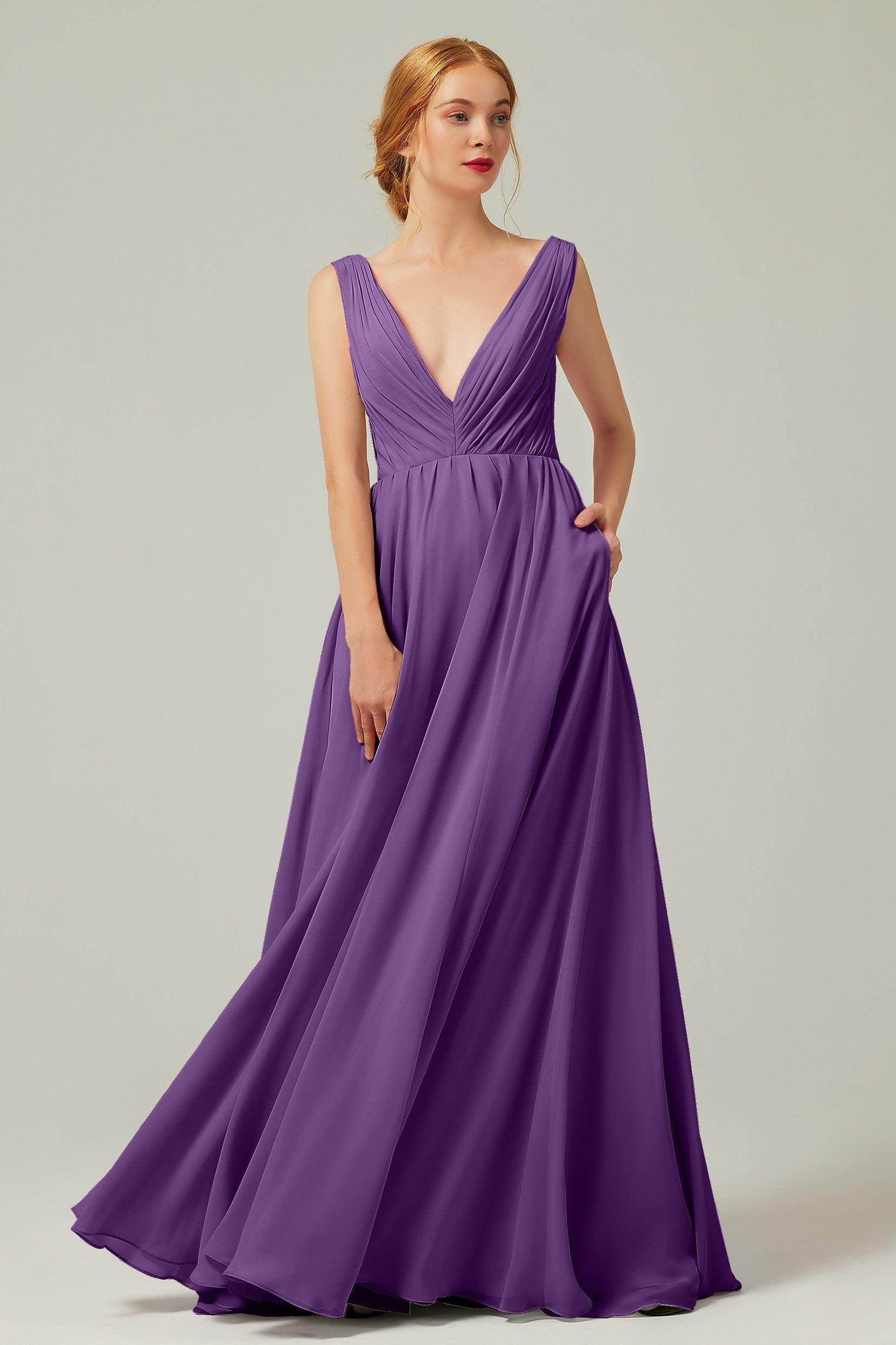 A-Line Floor Length Chiffon Bridesmaid Dress CB0245