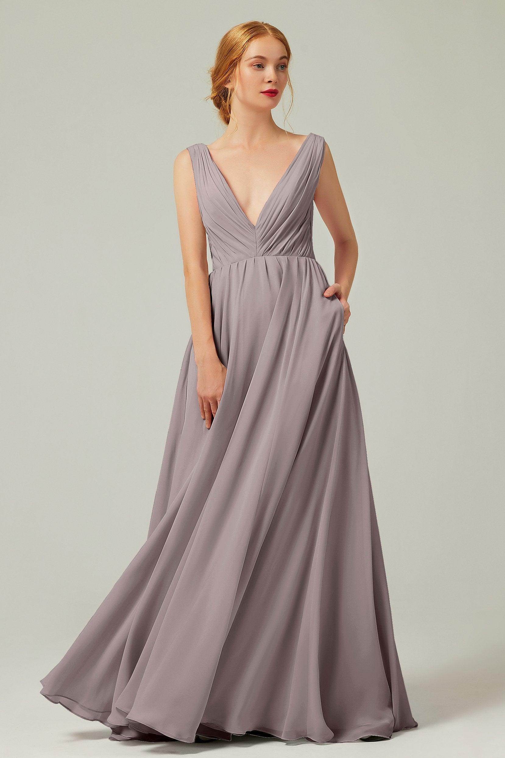 A-Line Floor Length Chiffon Bridesmaid Dress CB0245