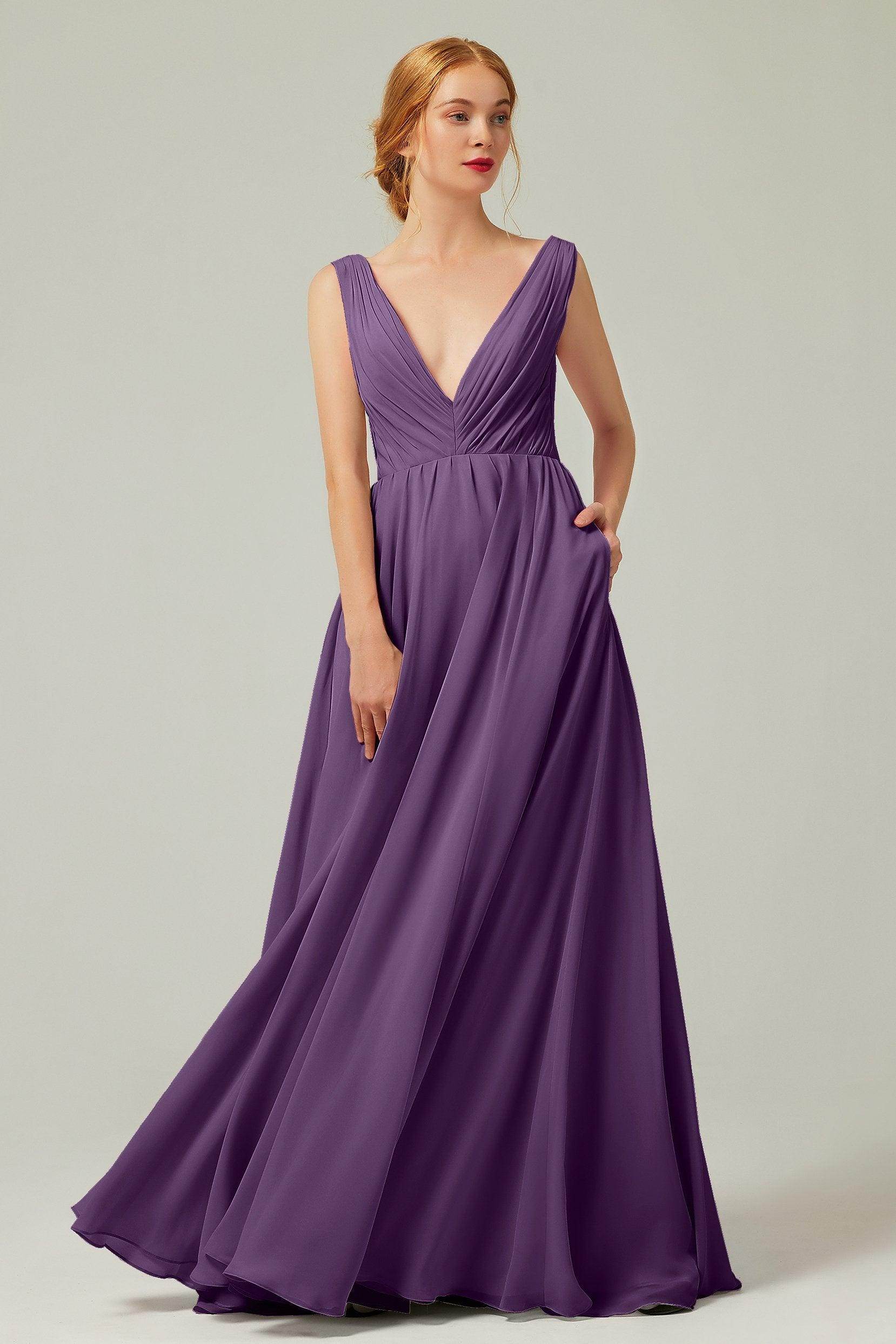 A-Line Floor Length Chiffon Bridesmaid Dress CB0245