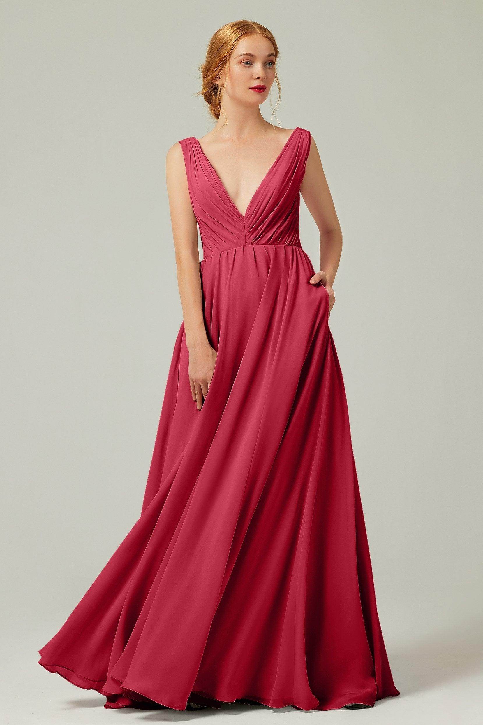 A-Line Floor Length Chiffon Bridesmaid Dress CB0245