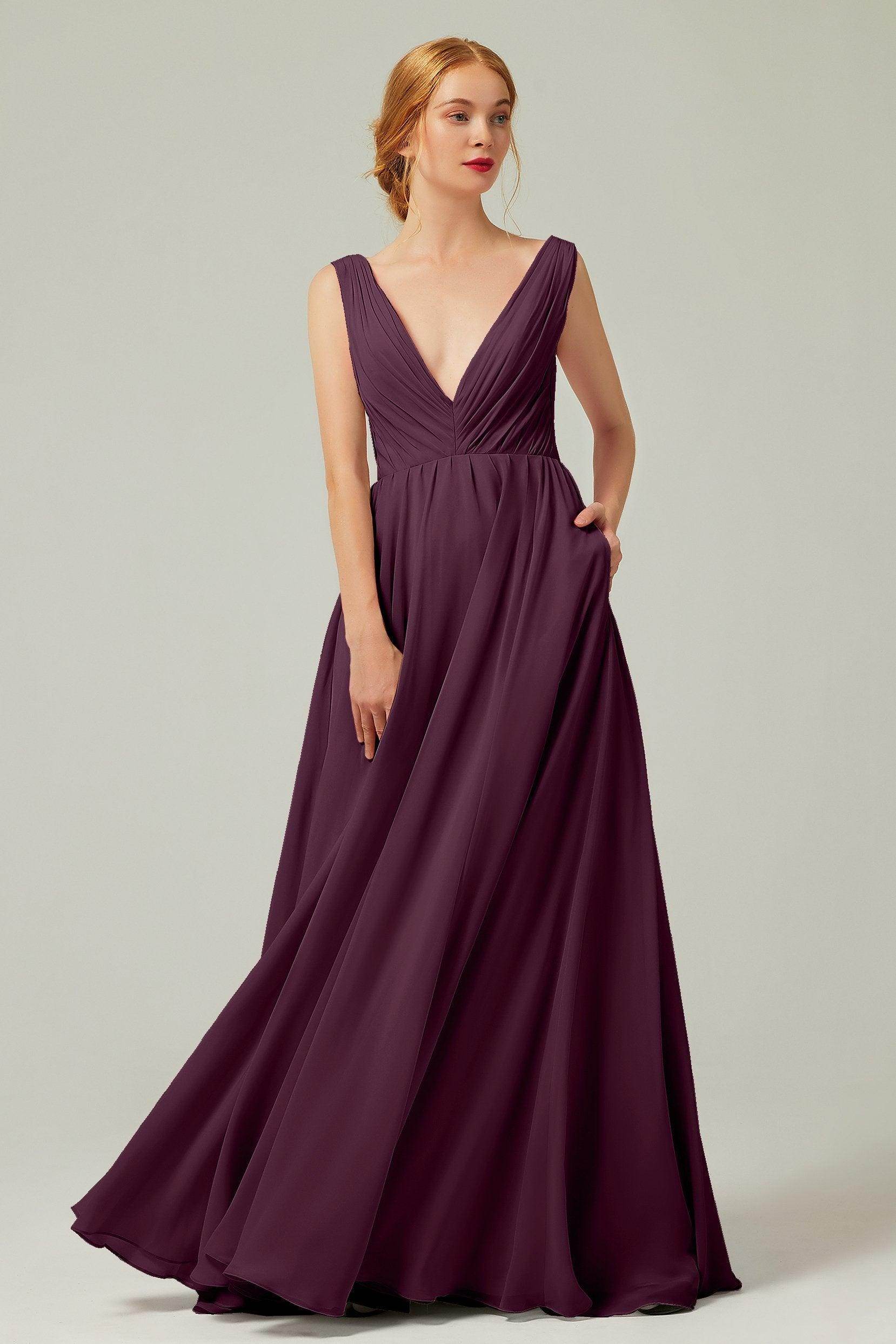 A-Line Floor Length Chiffon Bridesmaid Dress CB0245