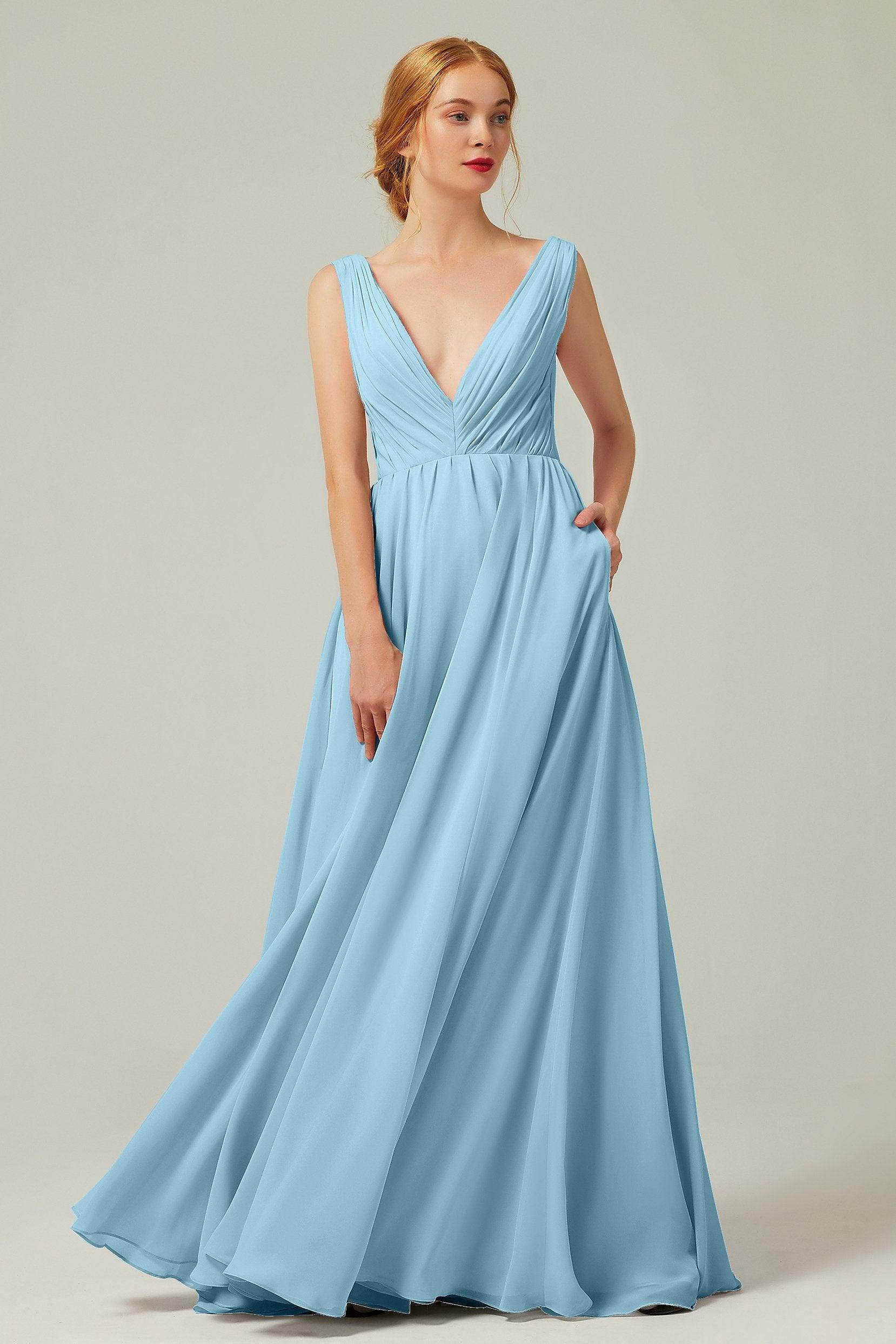 A-Line Floor Length Chiffon Bridesmaid Dress CB0245