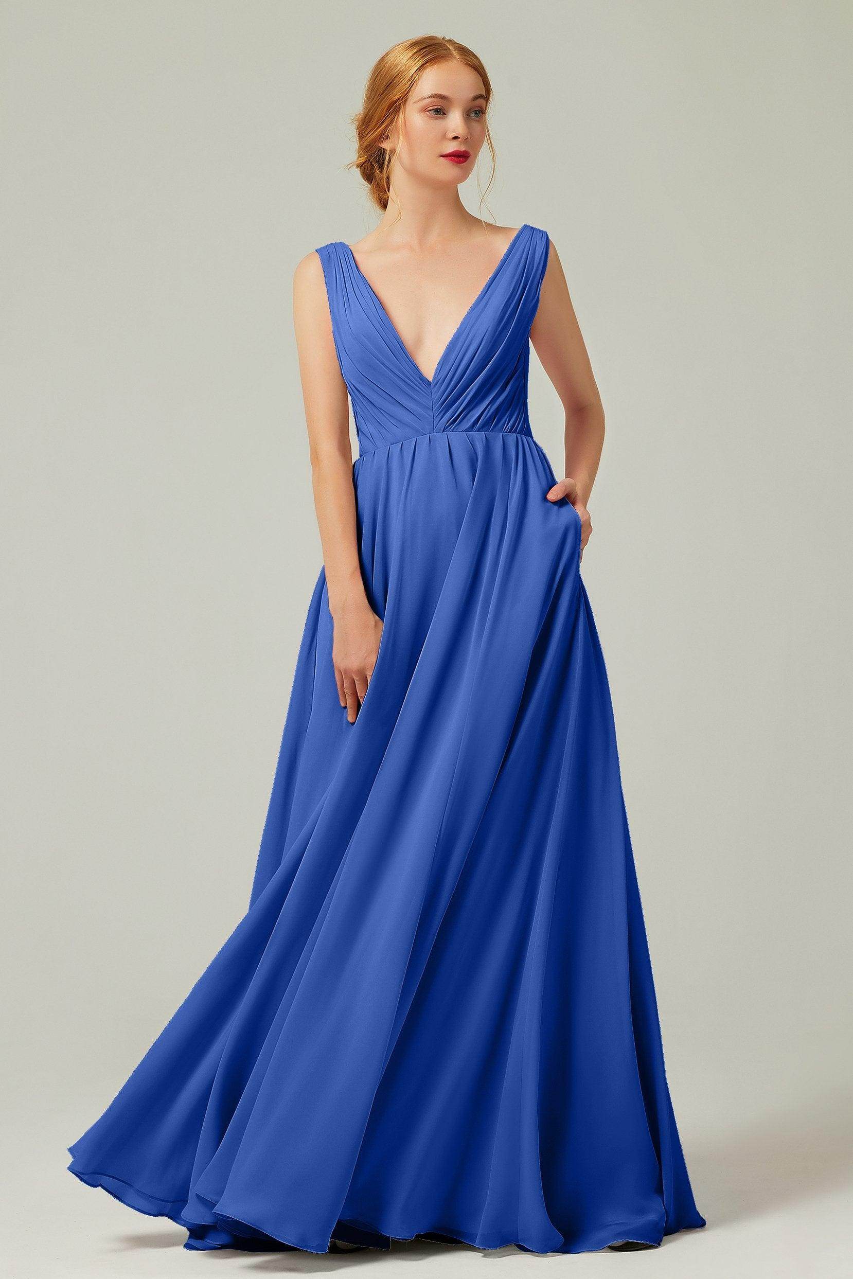 A-Line Floor Length Chiffon Bridesmaid Dress CB0245