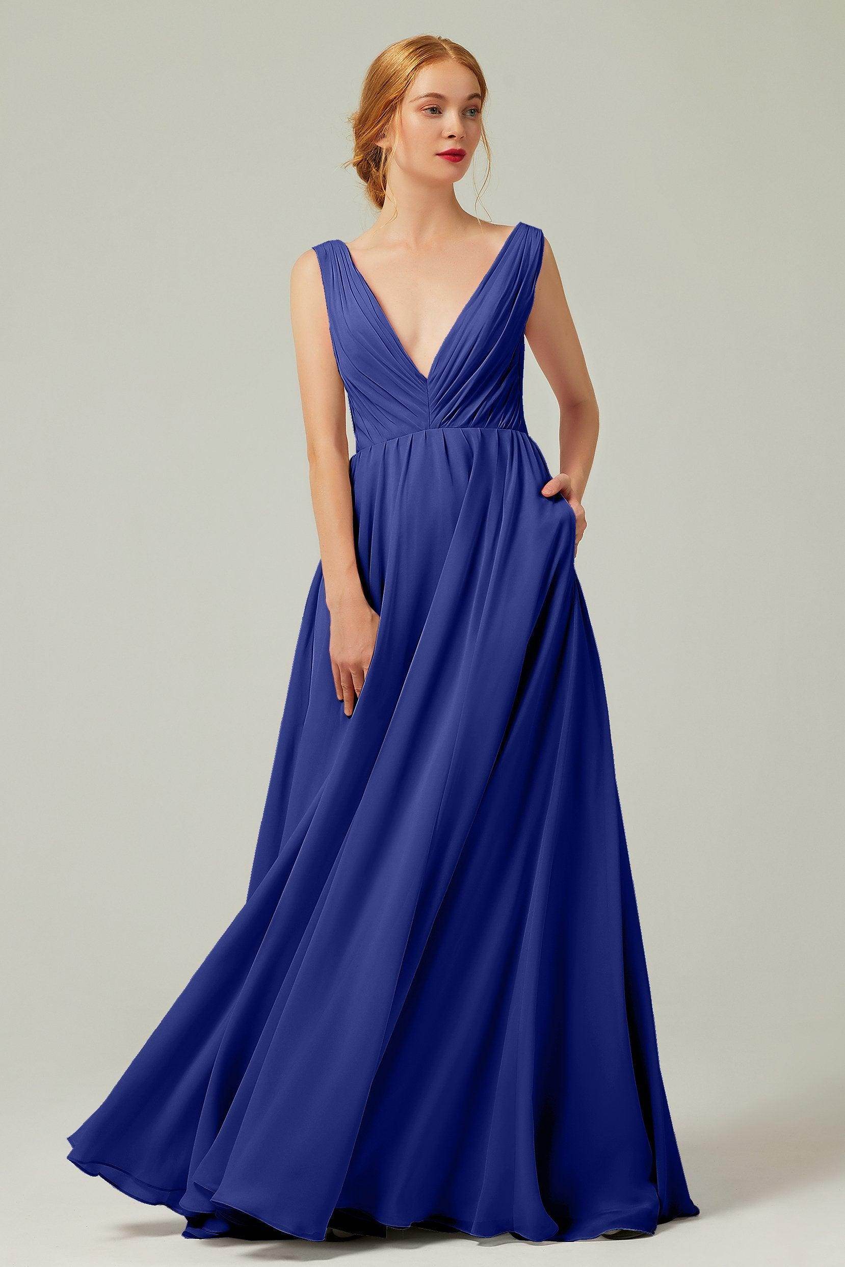 A-Line Floor Length Chiffon Bridesmaid Dress CB0245