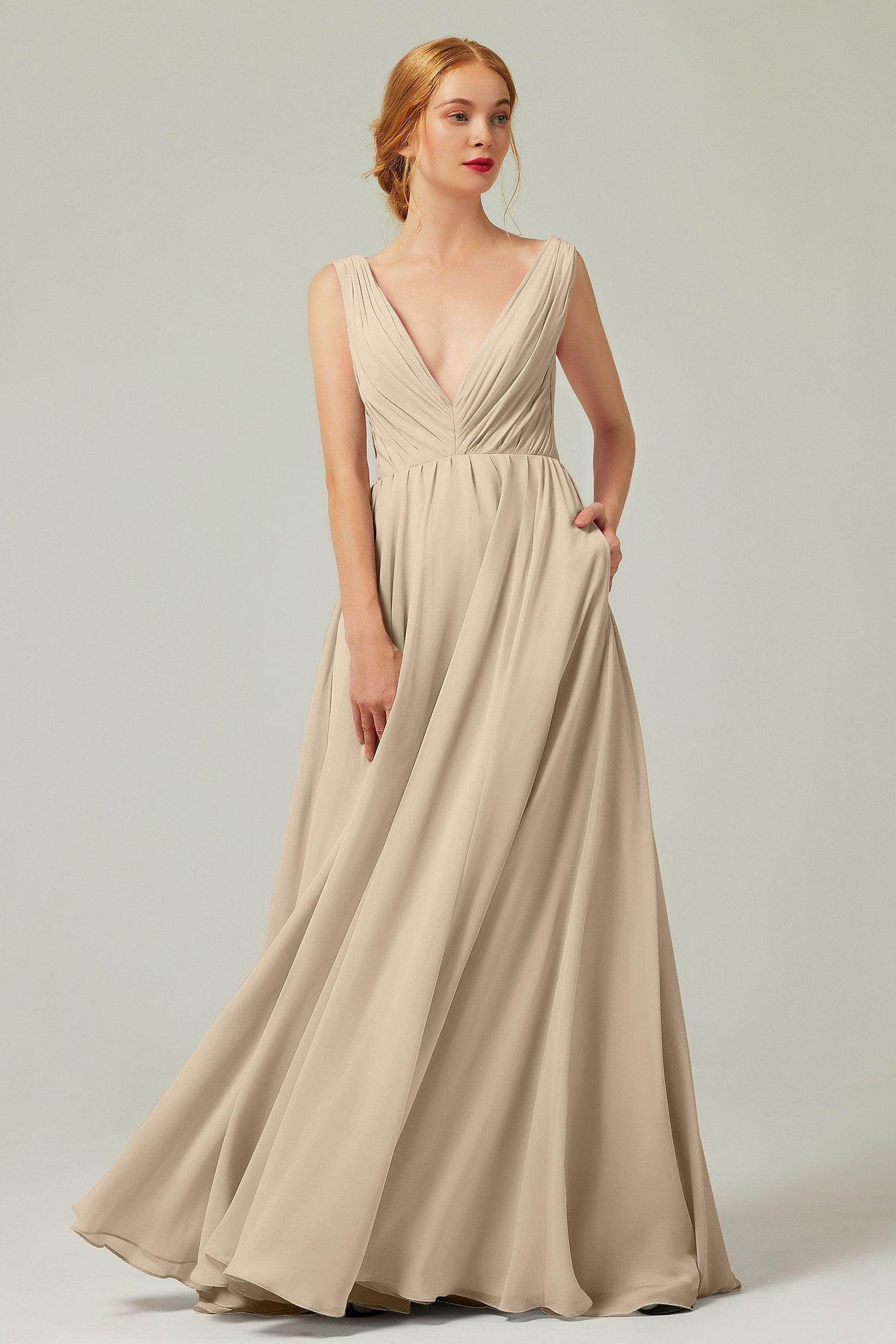 A-Line Floor Length Chiffon Bridesmaid Dress CB0245