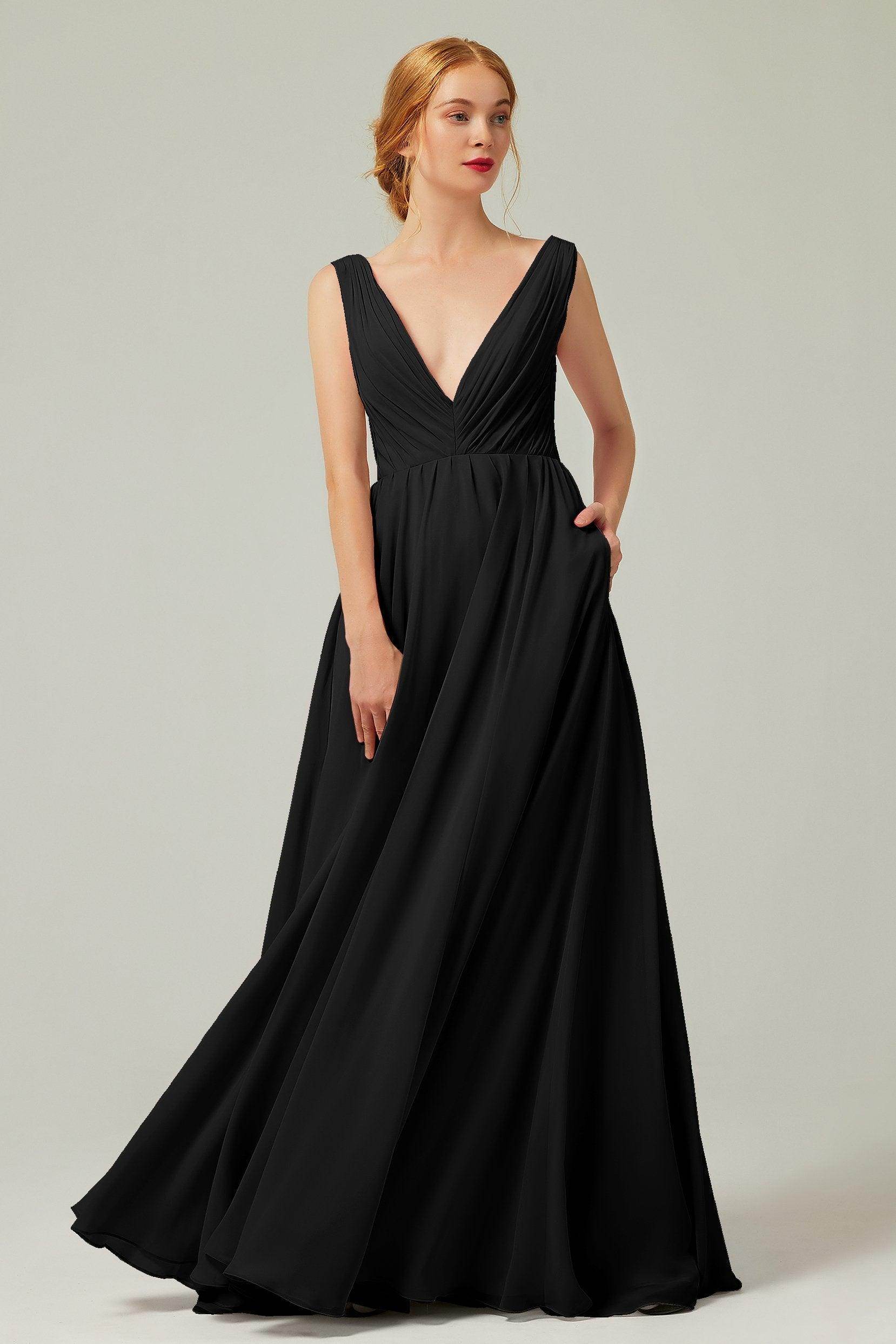 A-Line Floor Length Chiffon Bridesmaid Dress CB0245