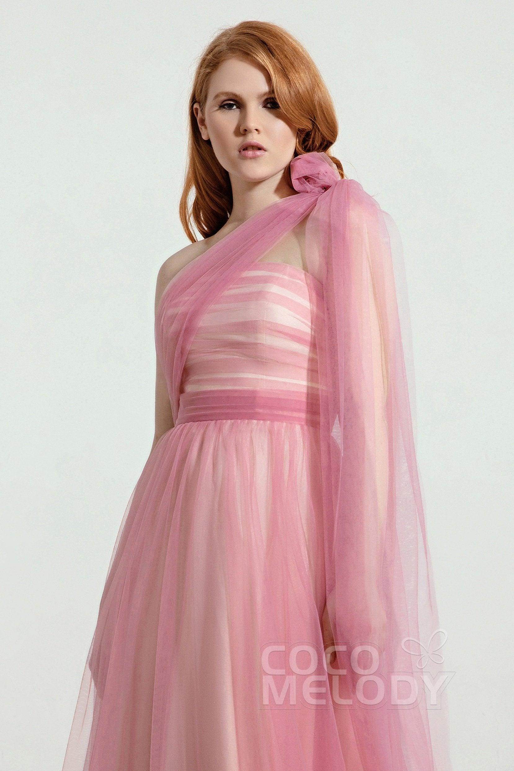 A-Line Tulle/Elastic Silk like Satin Bridesmaid Dress CB0262
