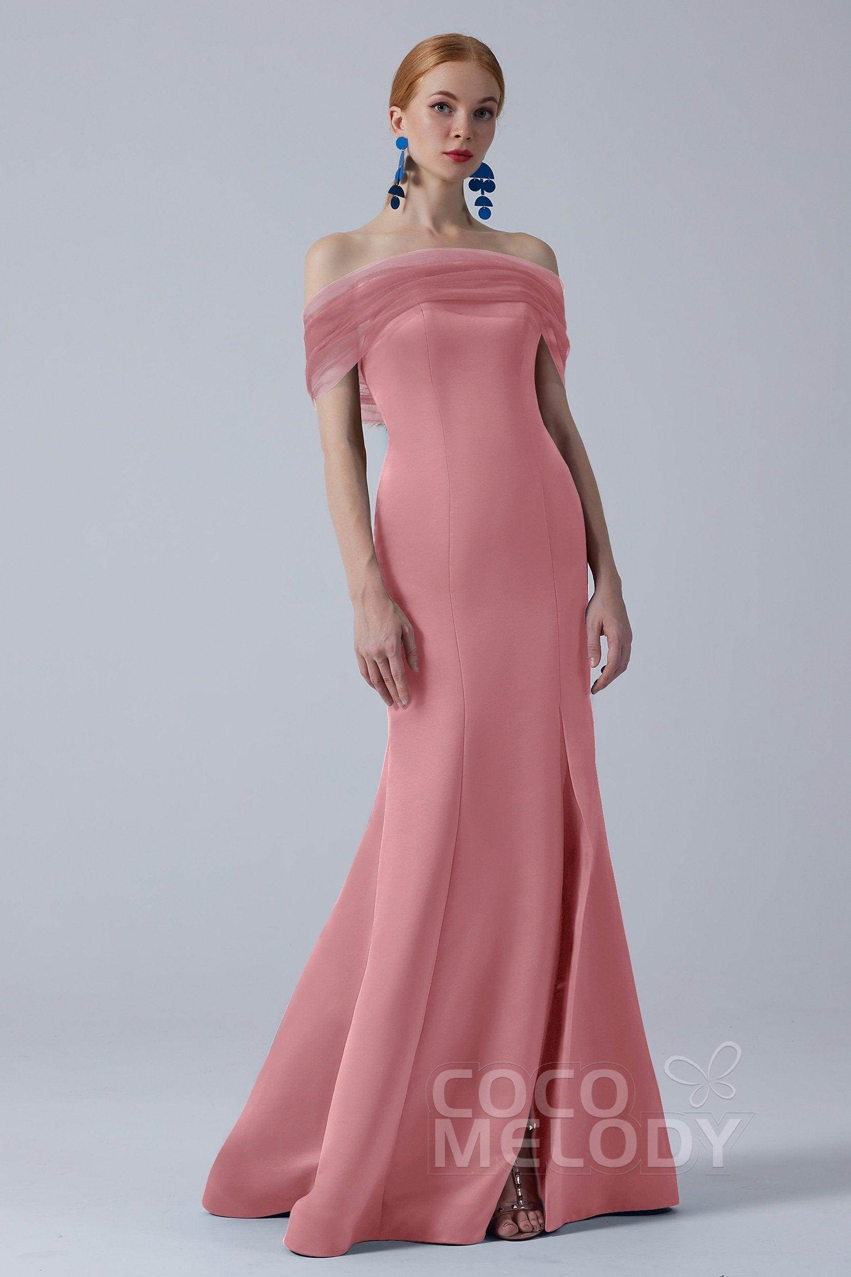 Trumpet-Mermaid Sweep-Brush Train Satin Dress CB0264