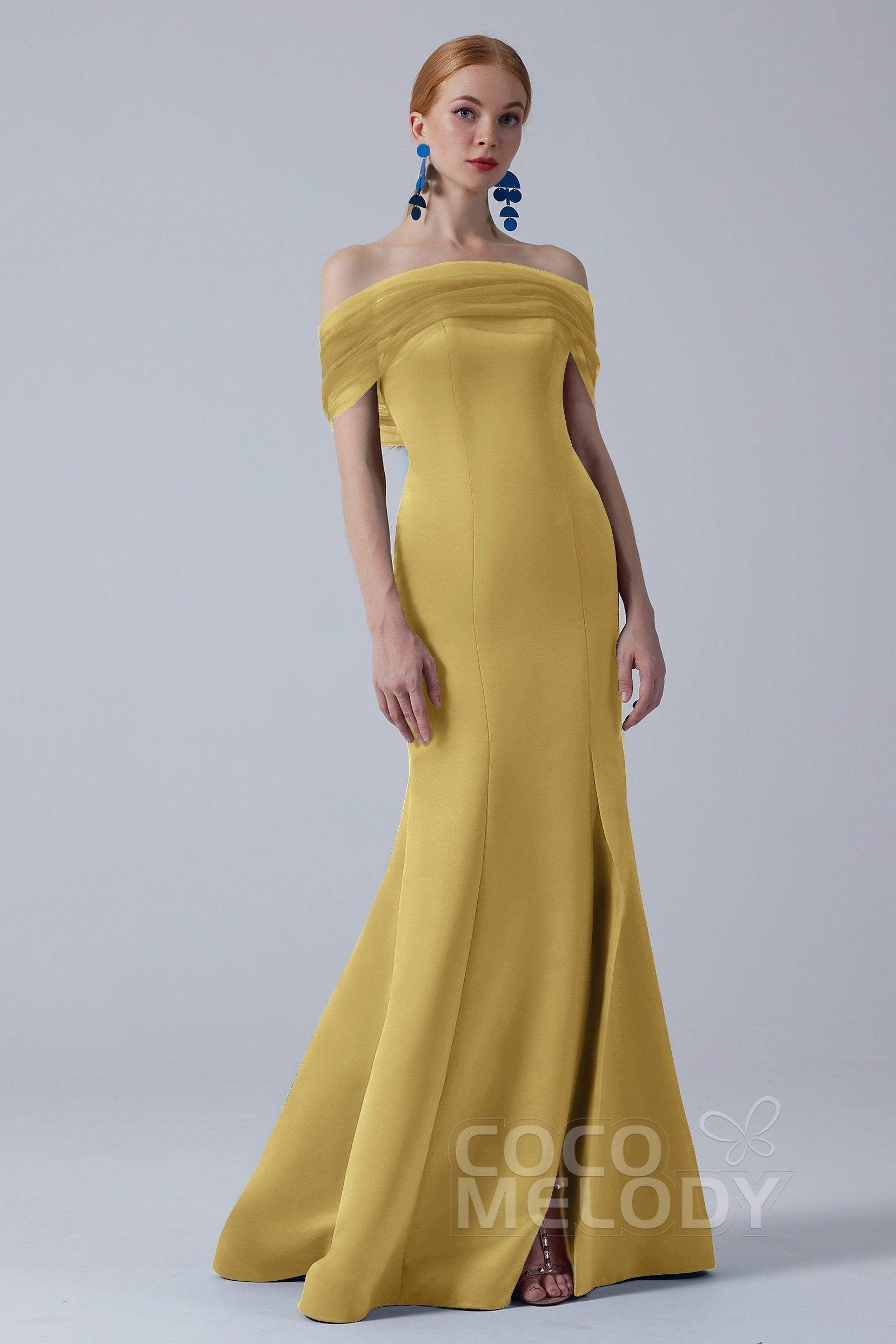 Trumpet-Mermaid Sweep-Brush Train Satin Dress CB0264