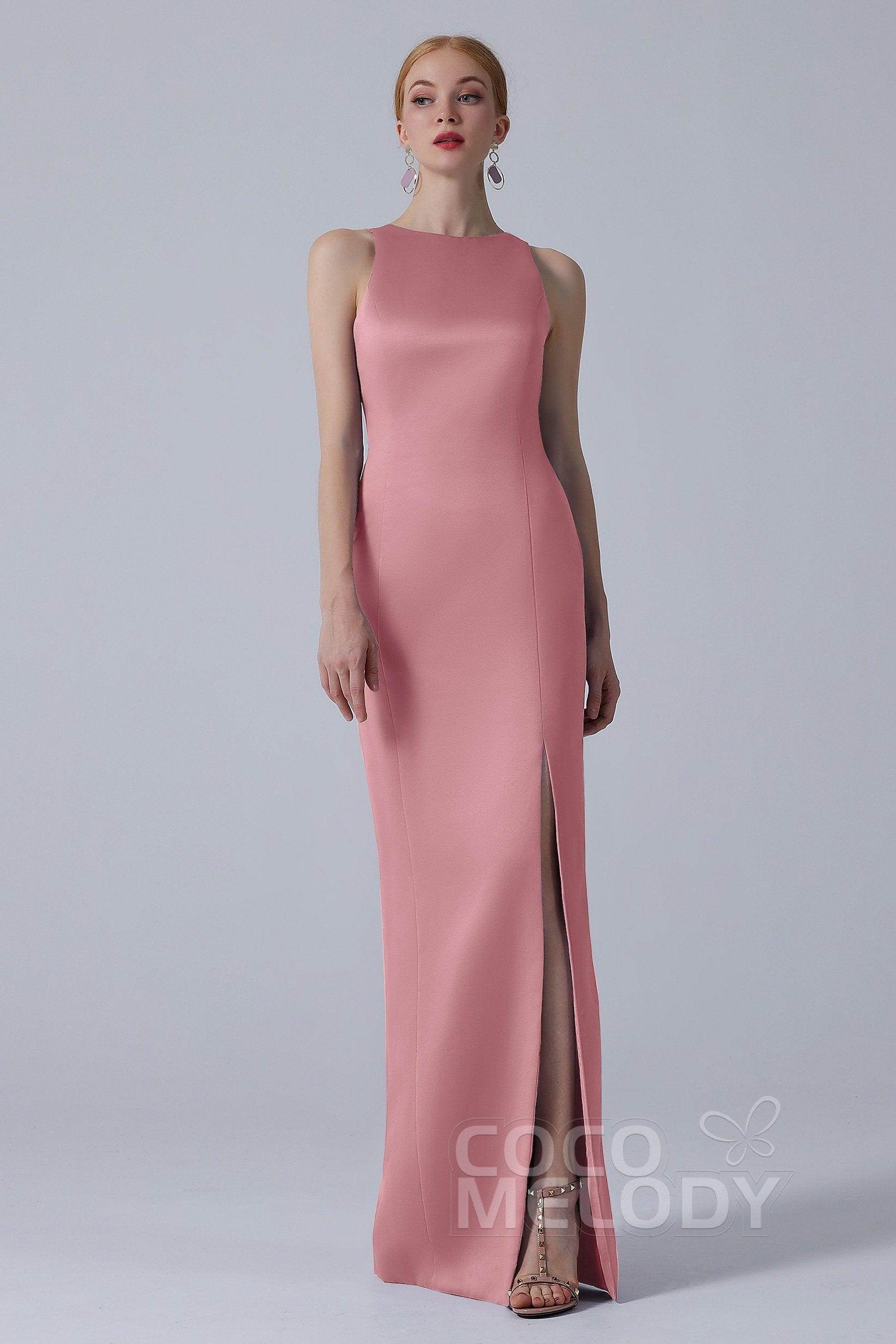Sheath-Column Floor Length Satin Dress CB0267