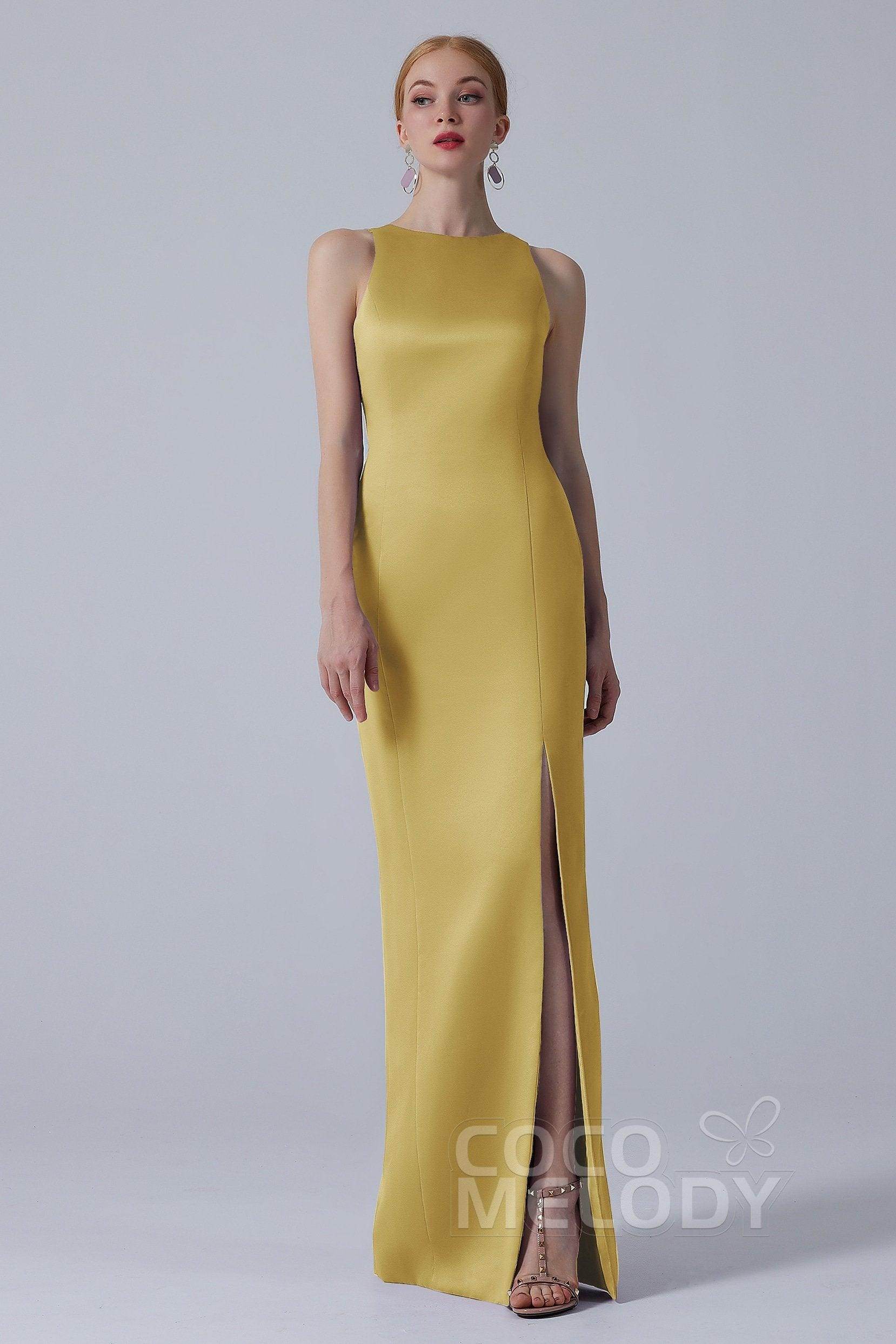 Sheath-Column Floor Length Satin Dress CB0267