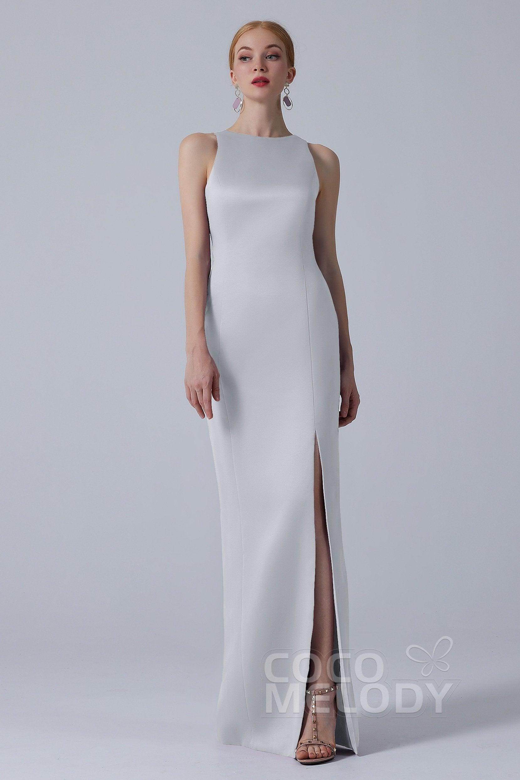 Sheath-Column Floor Length Satin Dress CB0267