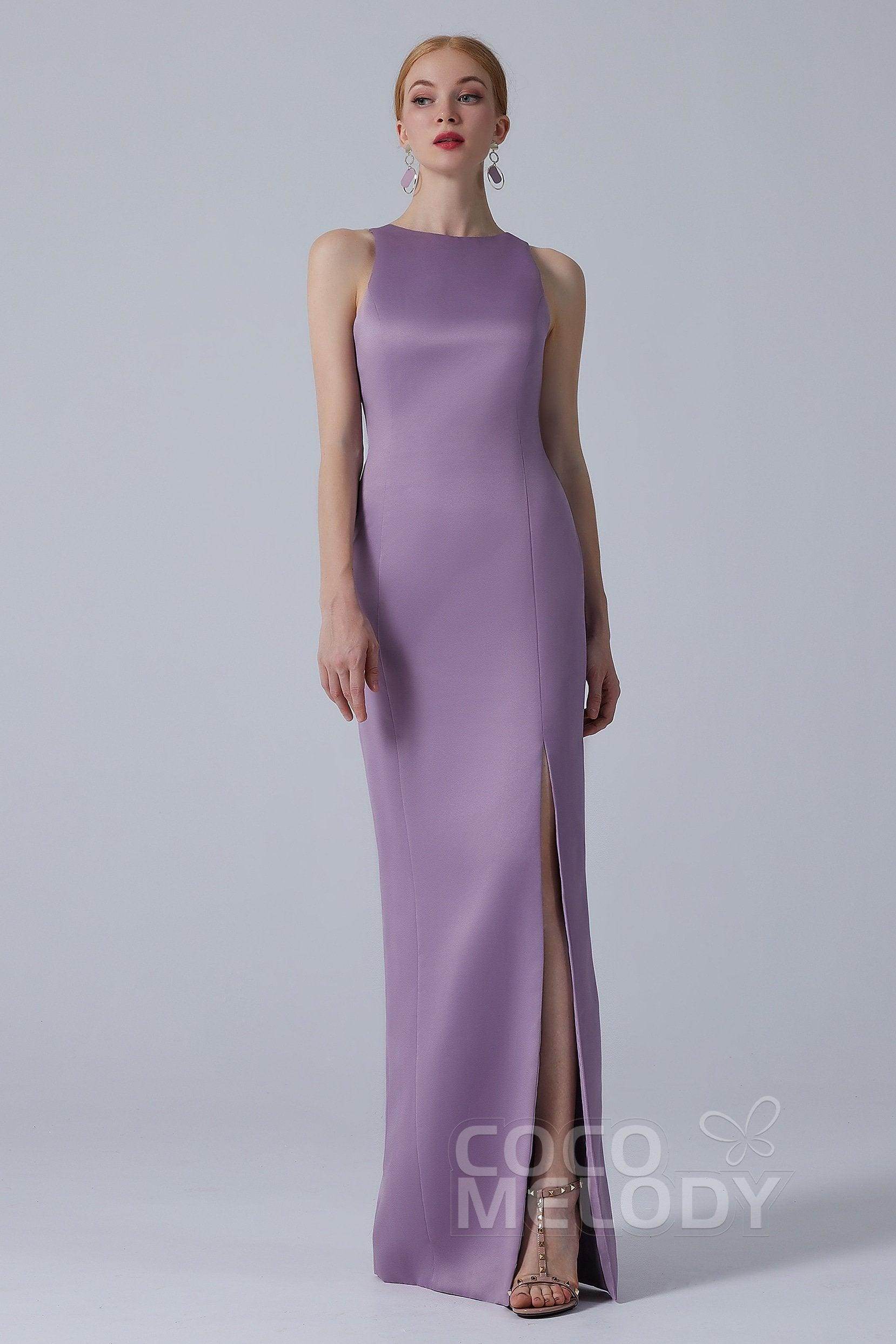 Sheath-Column Floor Length Satin Dress CB0267