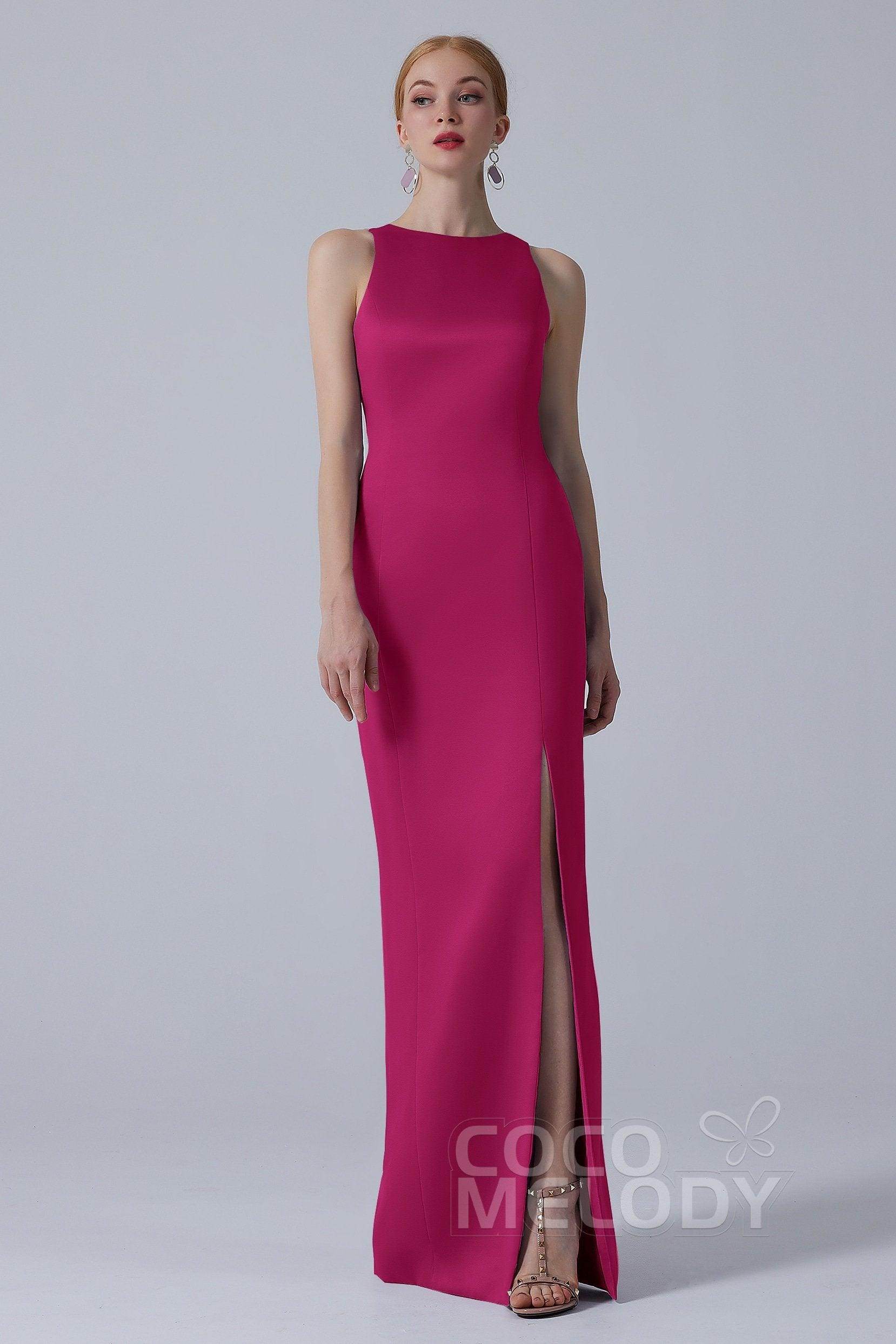 Sheath-Column Floor Length Satin Dress CB0267